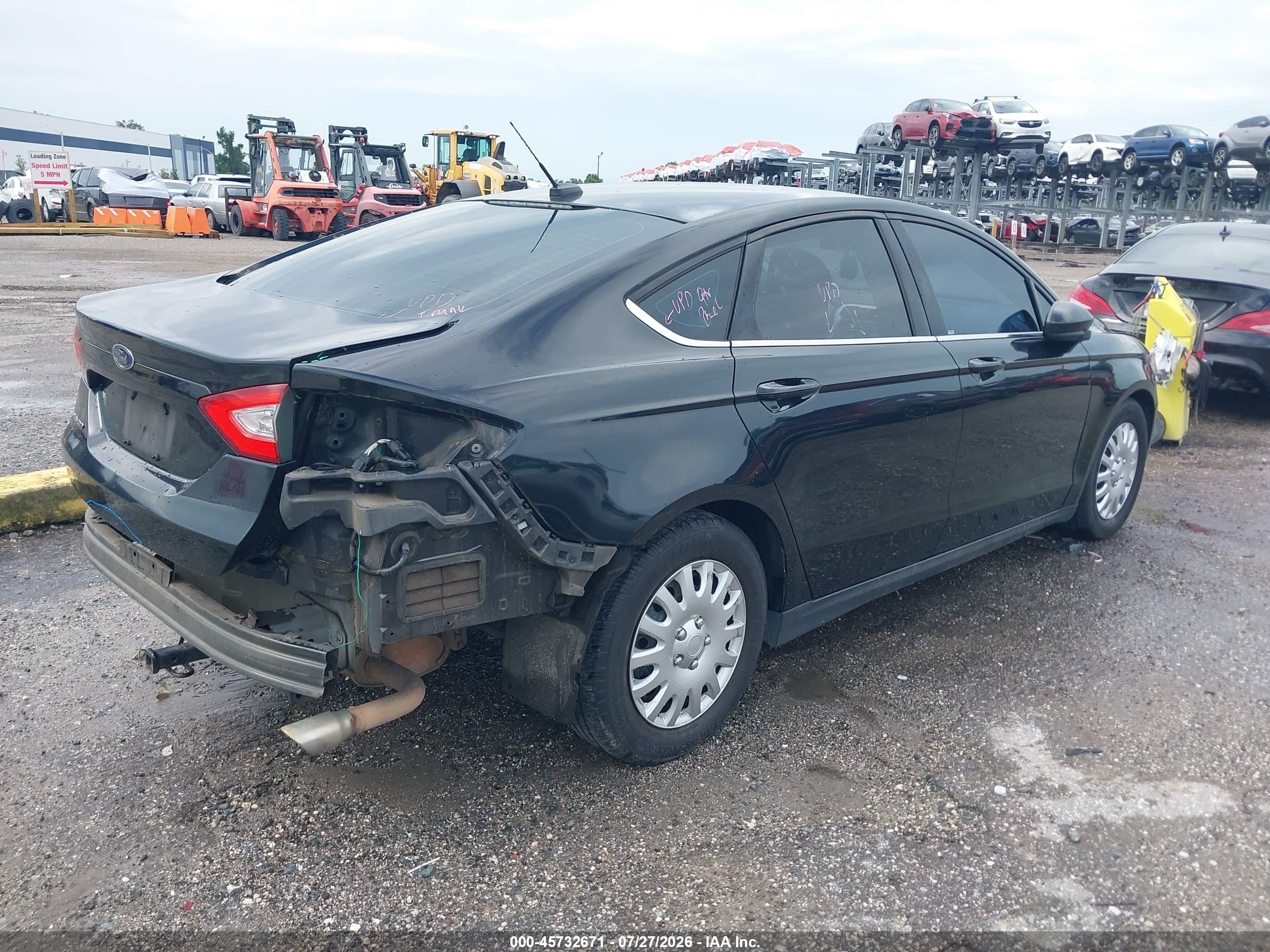 2013 Ford Fusion S Black vin: 3FA6P0G76DR288790