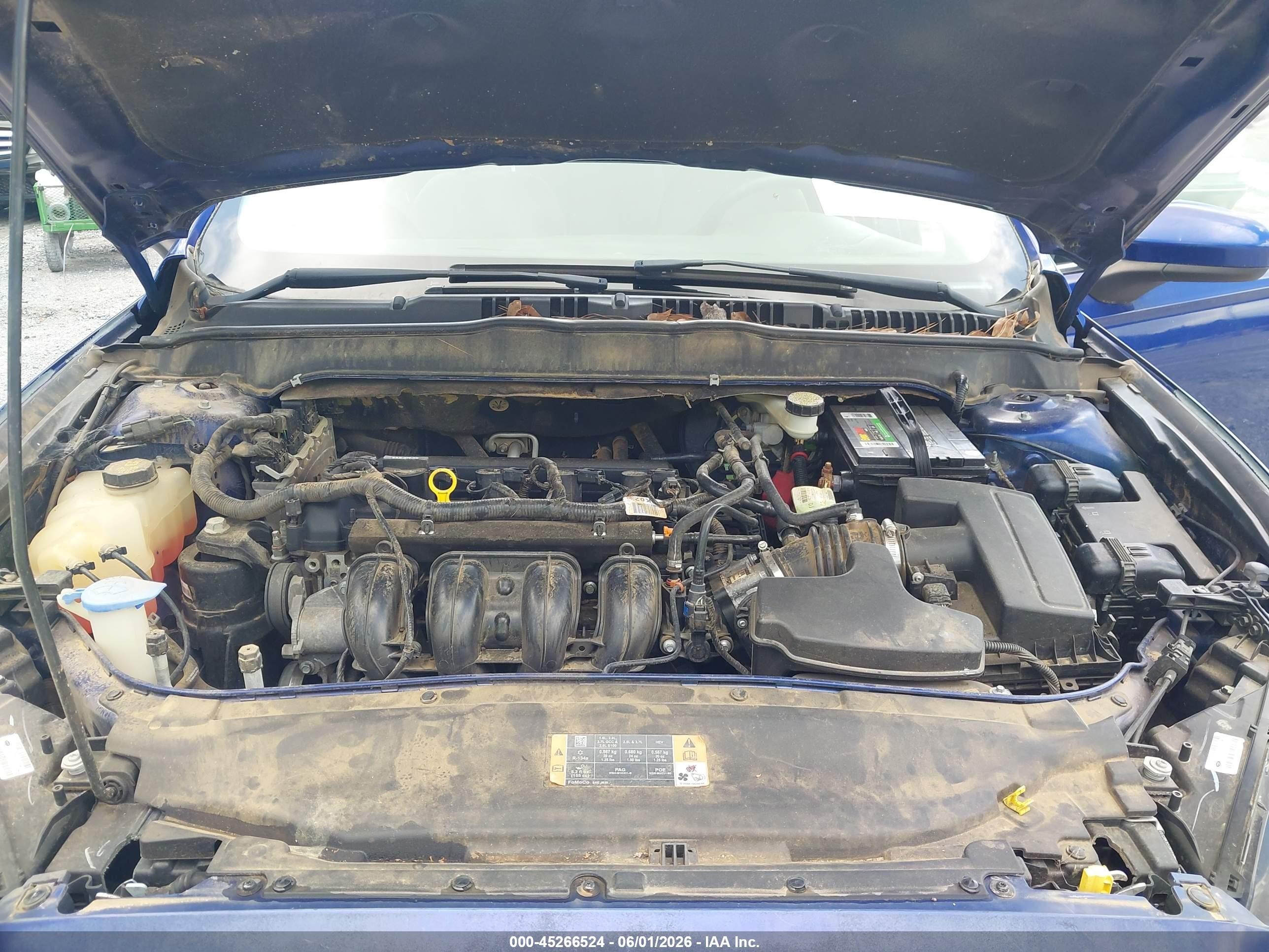 2013 Ford Fusion S Blue vin: 3FA6P0G76DR317446