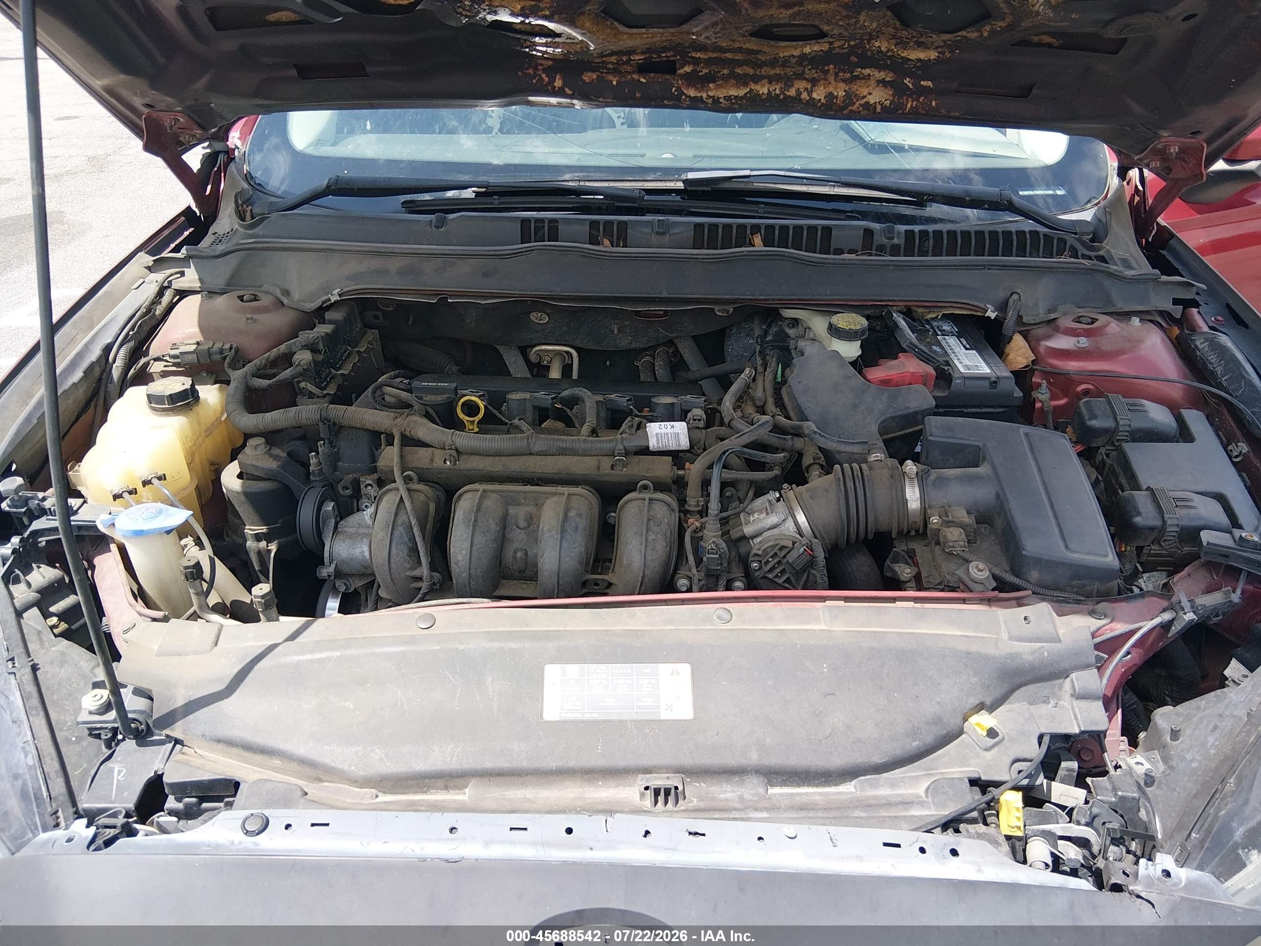 2013 Ford Fusion S Red vin: 3FA6P0G76DR318466