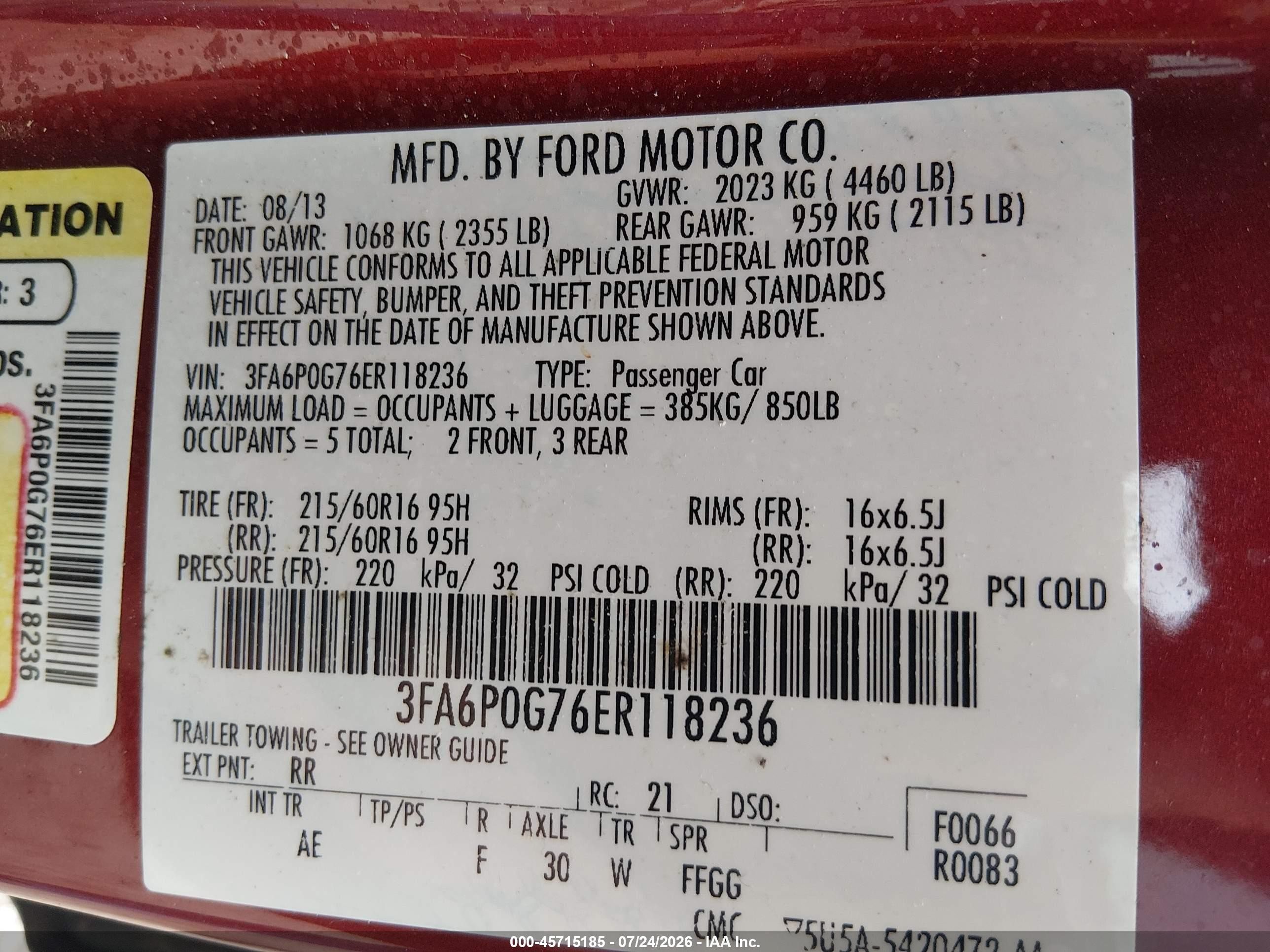 2014 Ford Fusion S Maroon vin: 3FA6P0G76ER118236