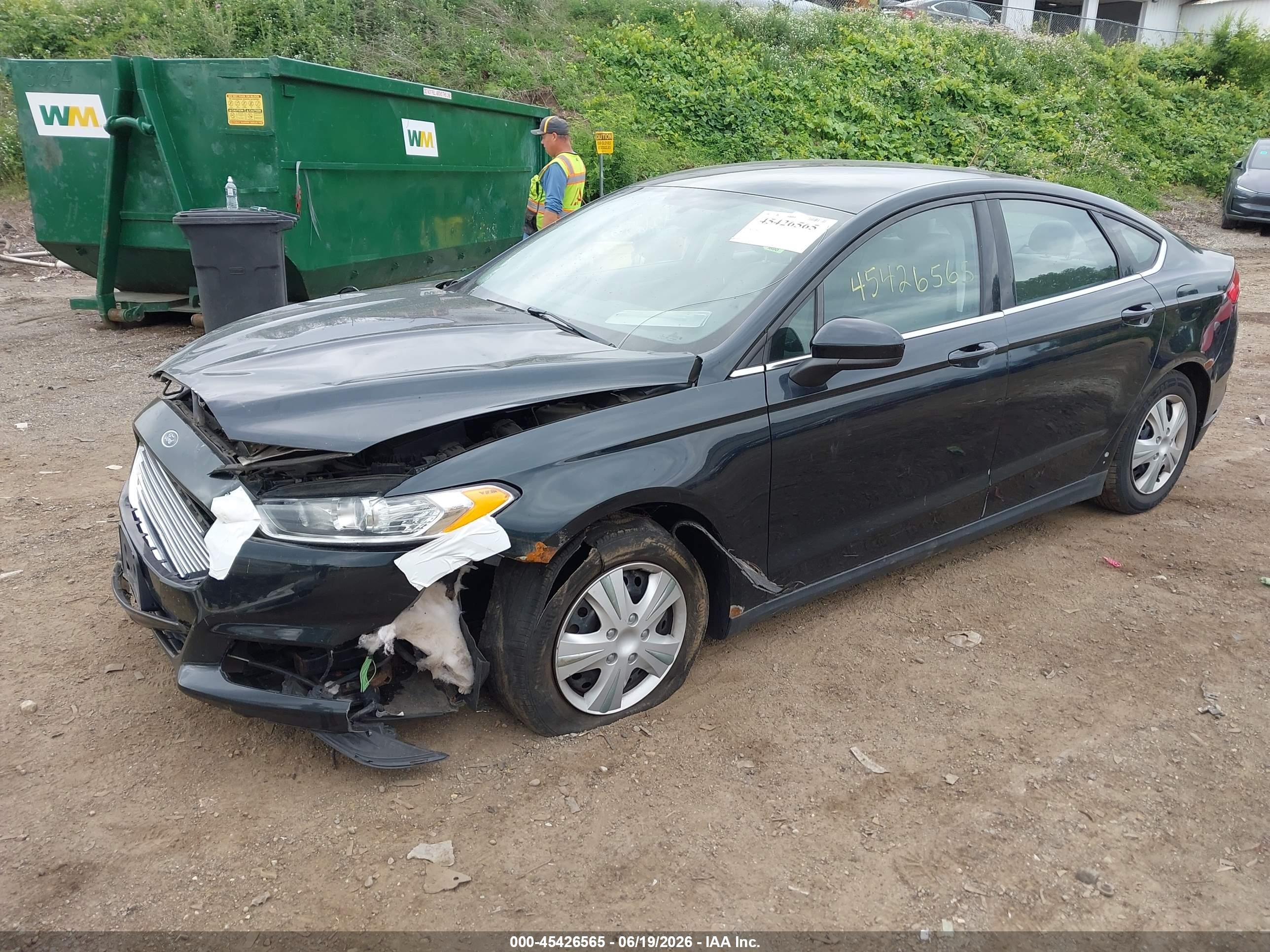 2014 Ford Fusion S Dark Blue vin: 3FA6P0G76ER129222