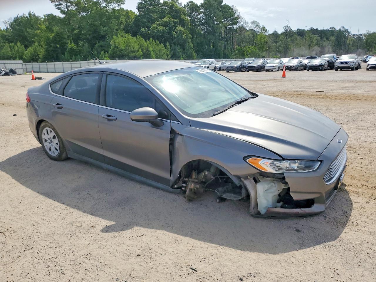 2014 Ford Fusion S Gray vin: 3FA6P0G76ER296356