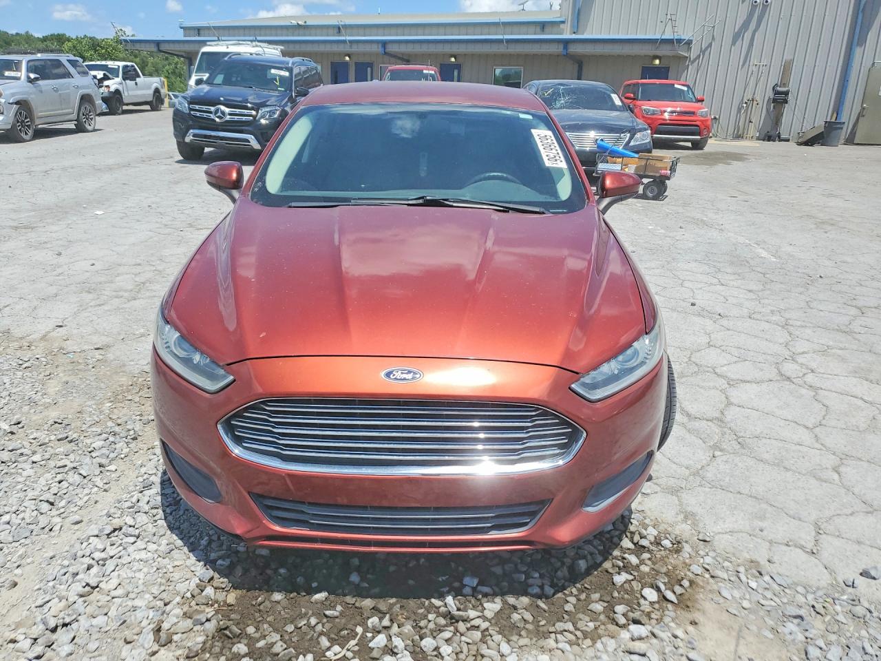 2014 Ford Fusion S Orange vin: 3FA6P0G76ER386364