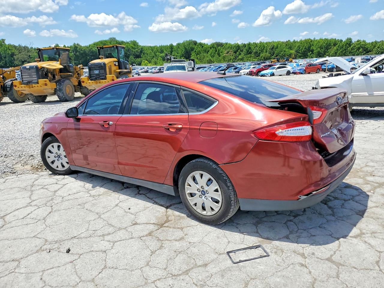 2014 Ford Fusion S Orange vin: 3FA6P0G76ER386364