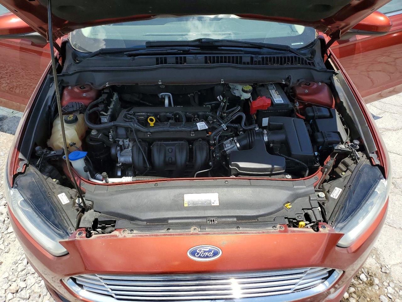 2014 Ford Fusion S Orange vin: 3FA6P0G76ER386364