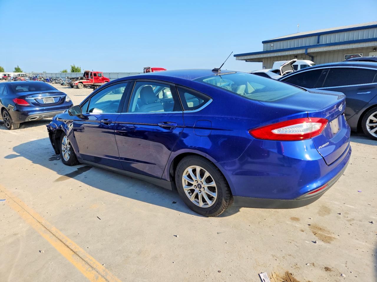 2015 Ford Fusion S Blue vin: 3FA6P0G76FR168538