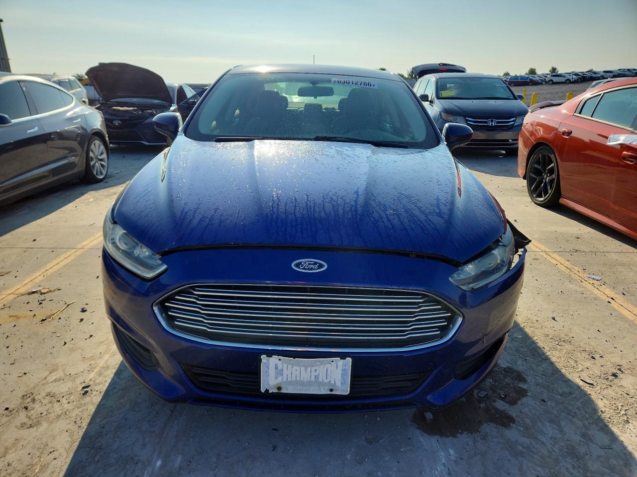 2015 Ford Fusion S Blue vin: 3FA6P0G76FR168538