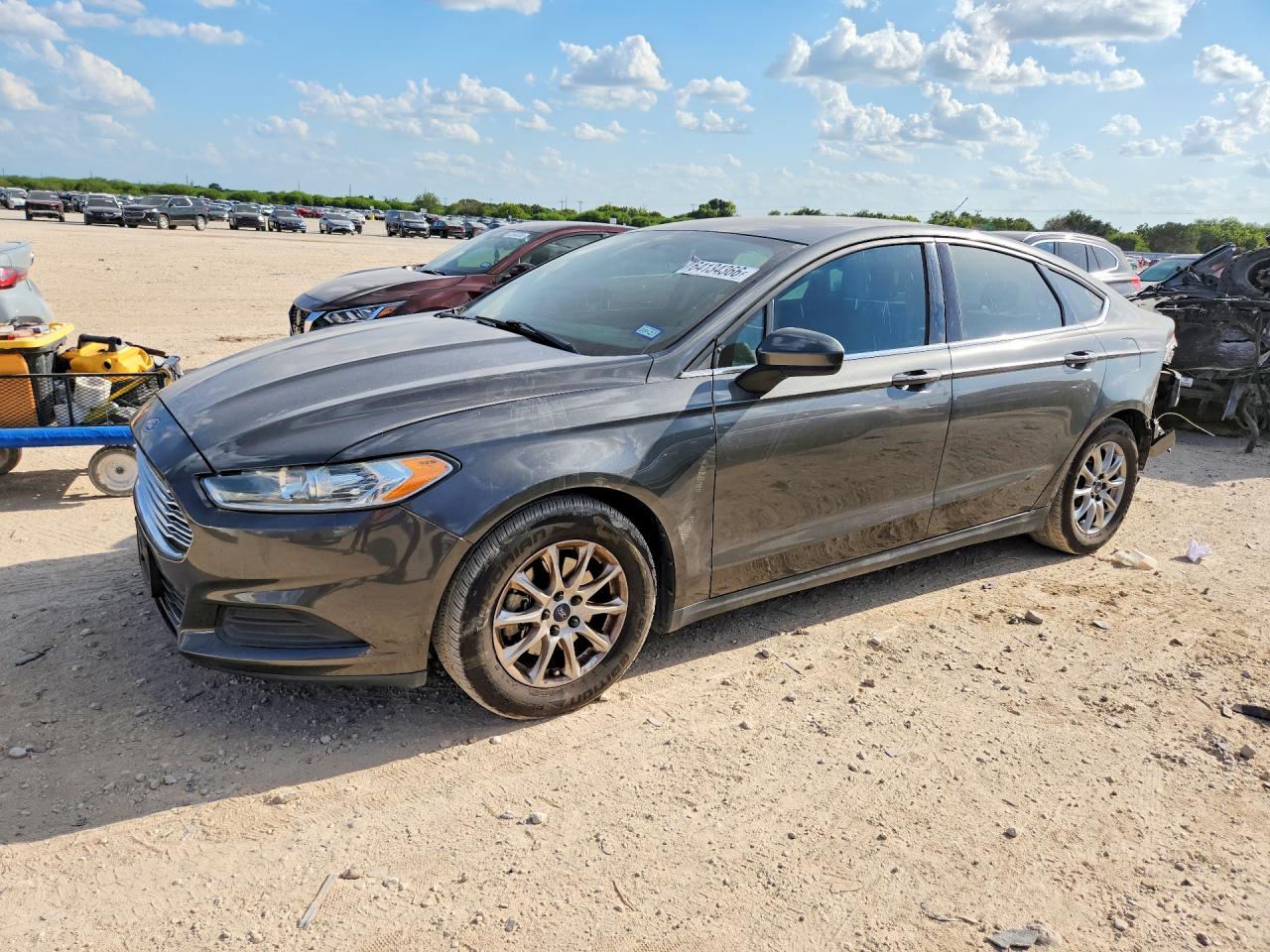 2015 Ford Fusion S Gray vin: 3FA6P0G76FR278716