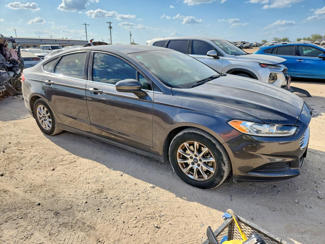 2015 Ford Fusion S Gray vin: 3FA6P0G76FR278716