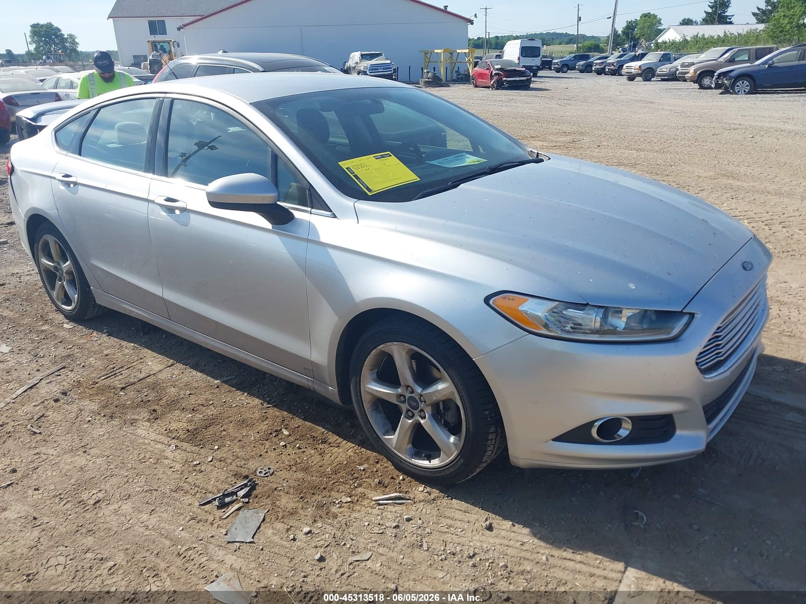 2016 Ford Fusion S Gray vin: 3FA6P0G76GR322635