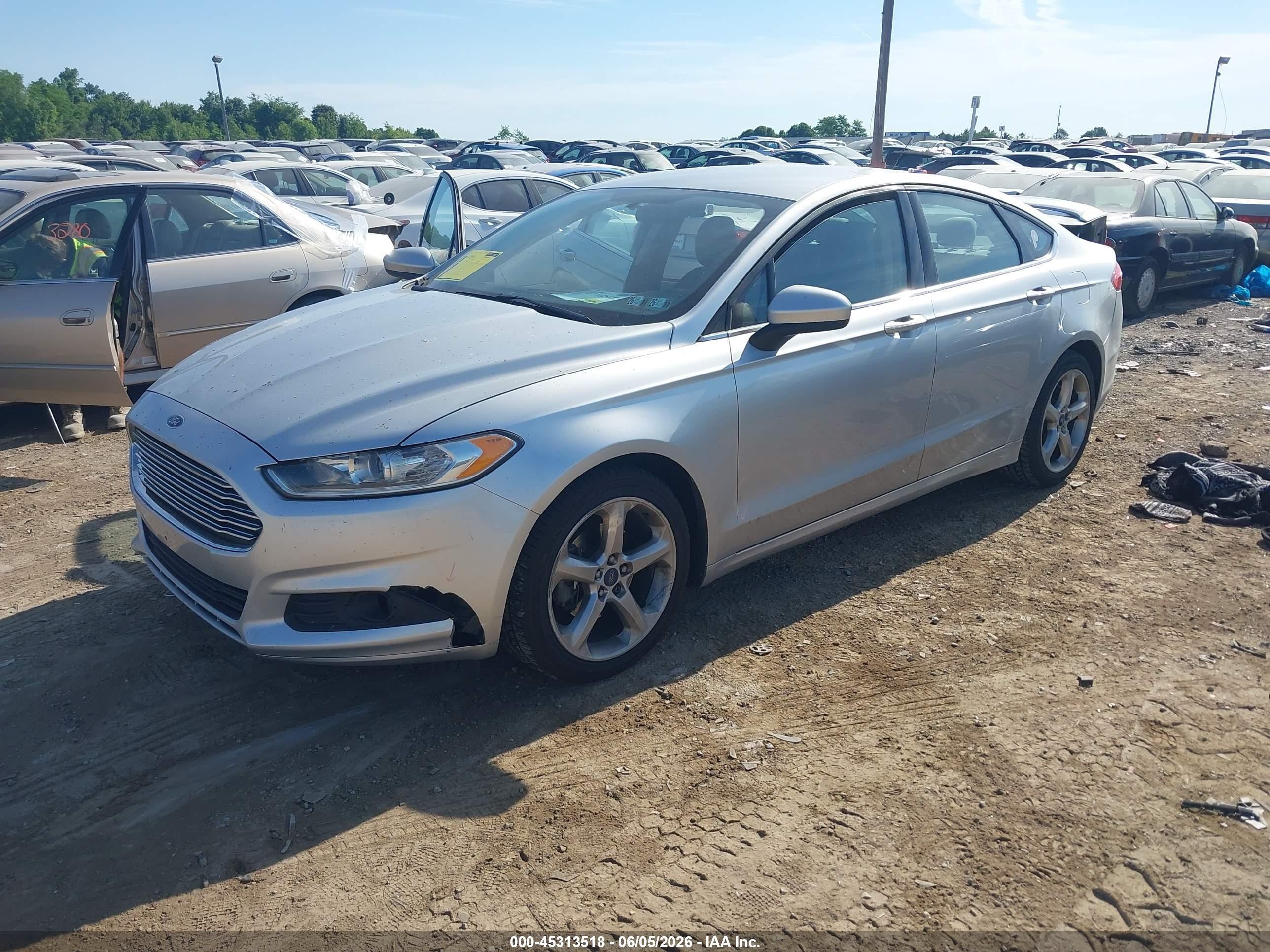 2016 Ford Fusion S Gray vin: 3FA6P0G76GR322635