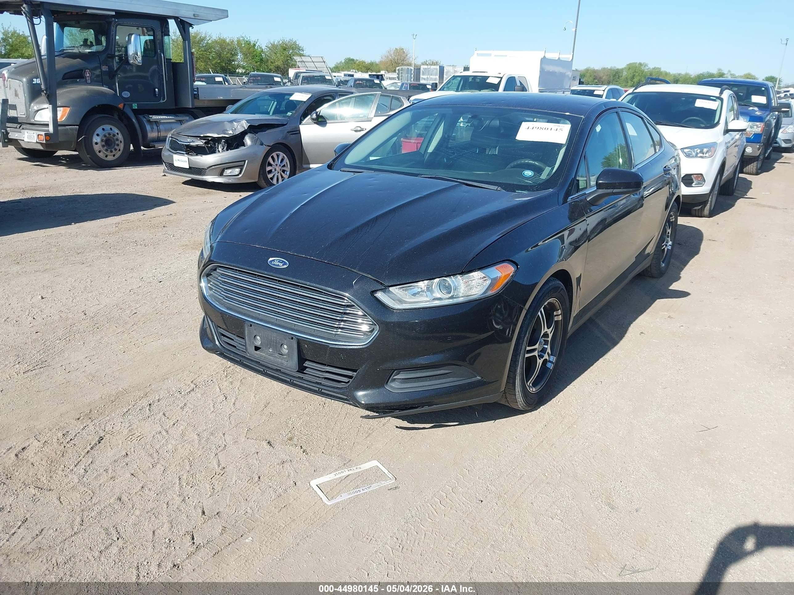2013 Ford Fusion S Black vin: 3FA6P0G77DR226962