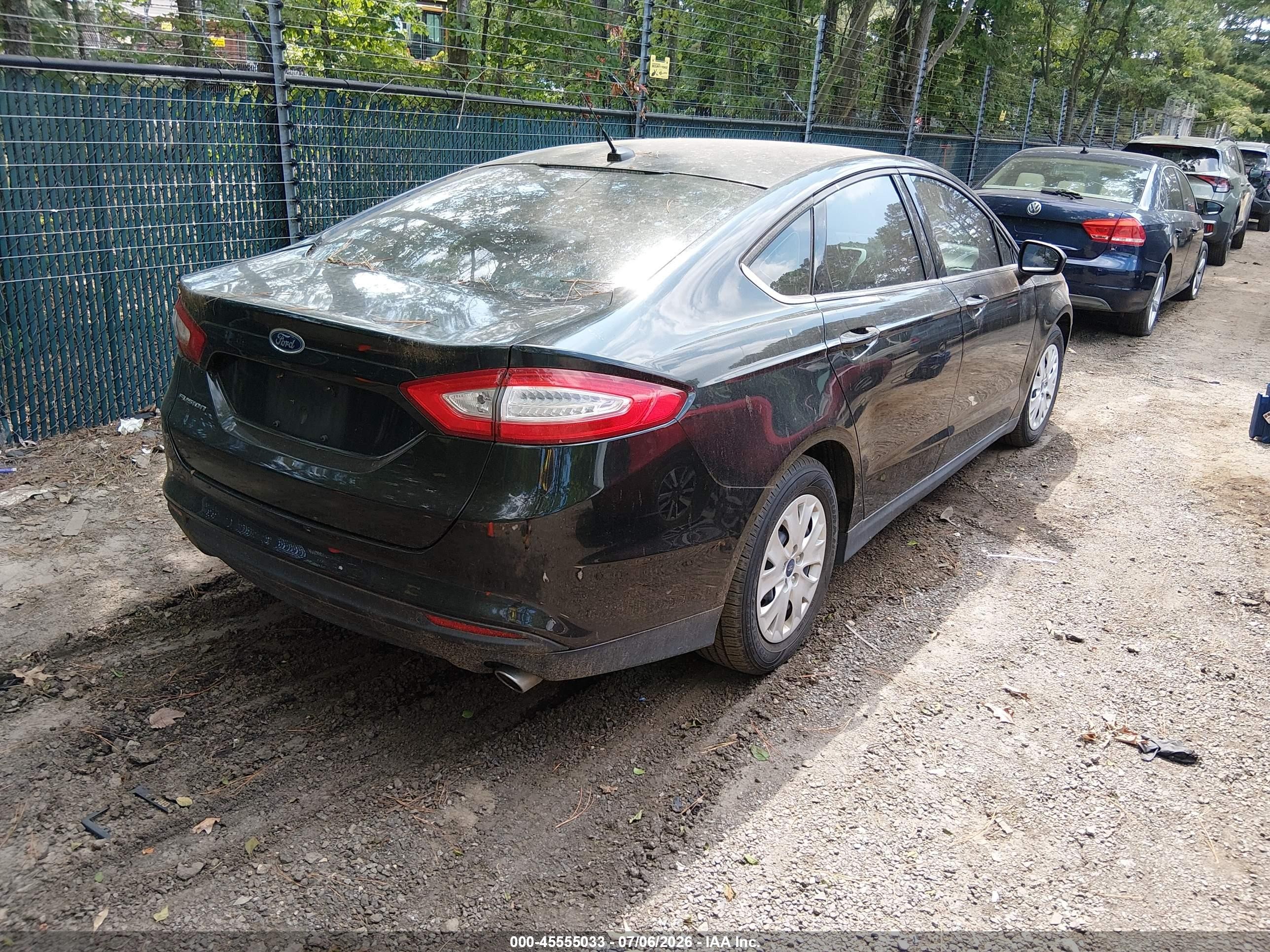 2013 Ford Fusion S Black vin: 3FA6P0G77DR269066