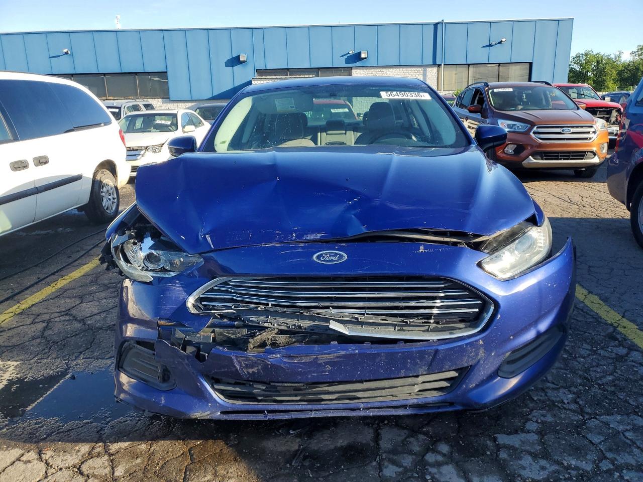 2013 Ford Fusion S Blue vin: 3FA6P0G77DR384640