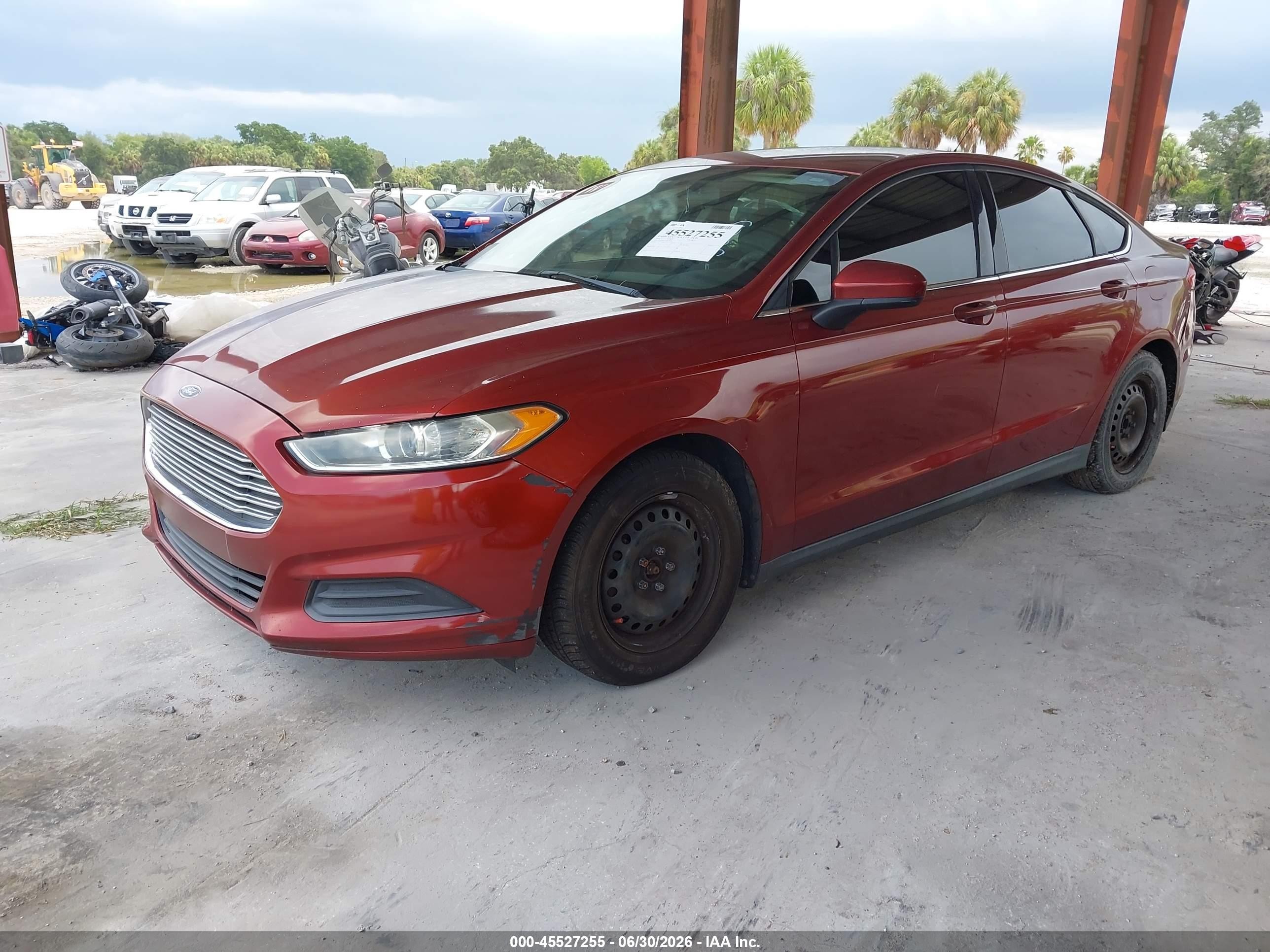 2014 Ford Fusion S Burgundy vin: 3FA6P0G77ER349792