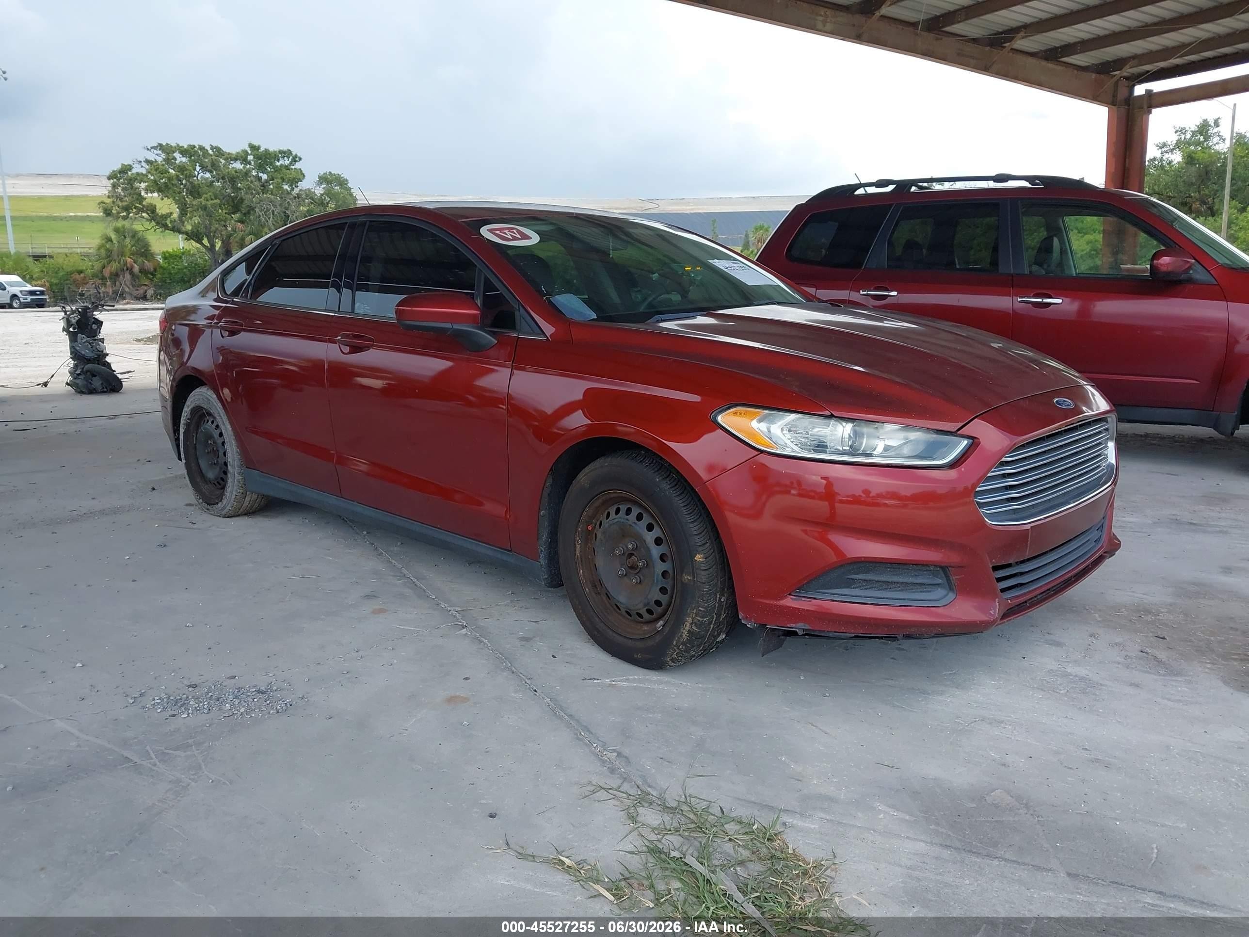2014 Ford Fusion S Burgundy vin: 3FA6P0G77ER349792