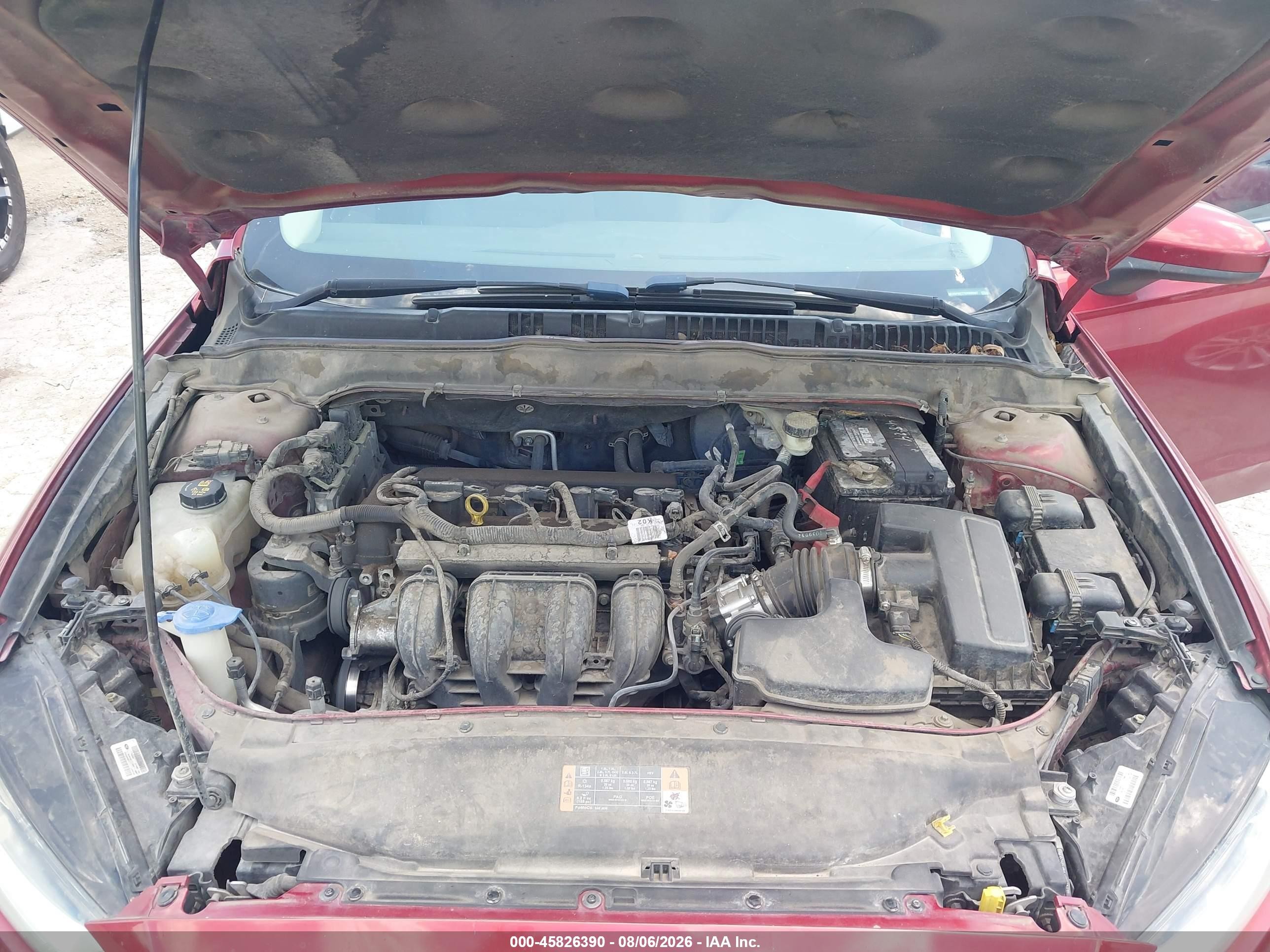 2014 Ford Fusion S Maroon vin: 3FA6P0G77ER390567