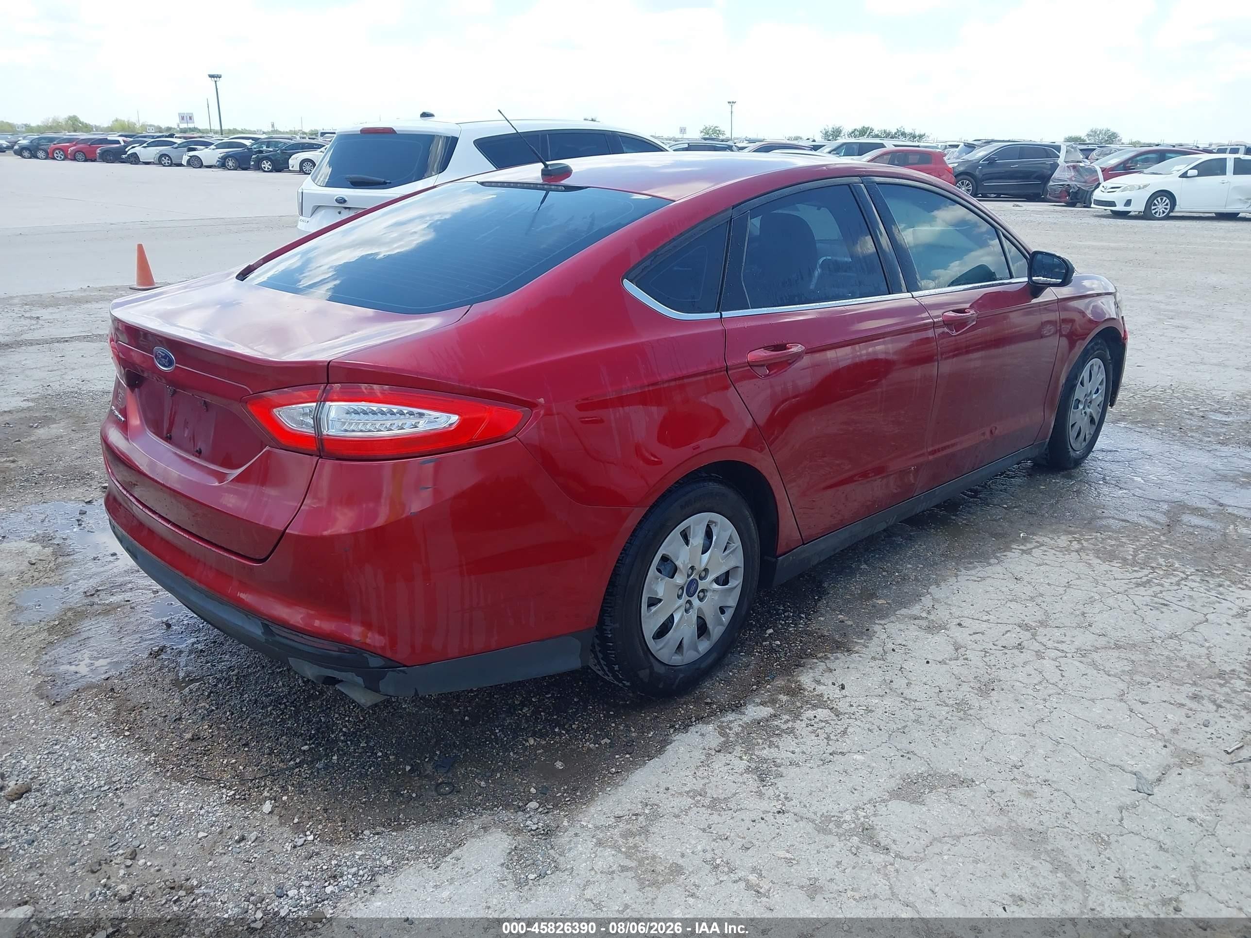 2014 Ford Fusion S Maroon vin: 3FA6P0G77ER390567