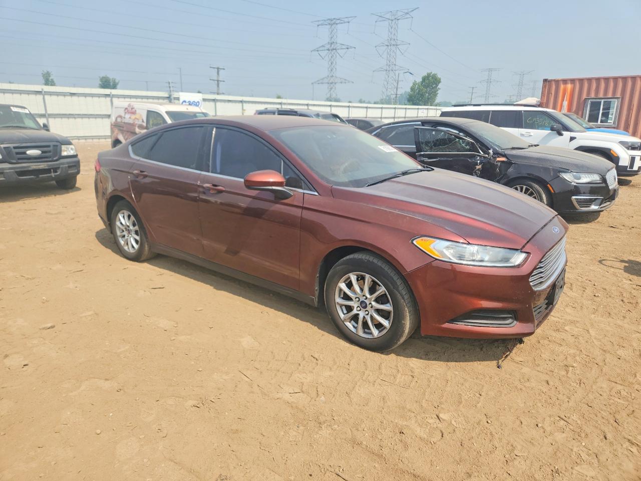 2015 Ford Fusion S Brown vin: 3FA6P0G77FR114374
