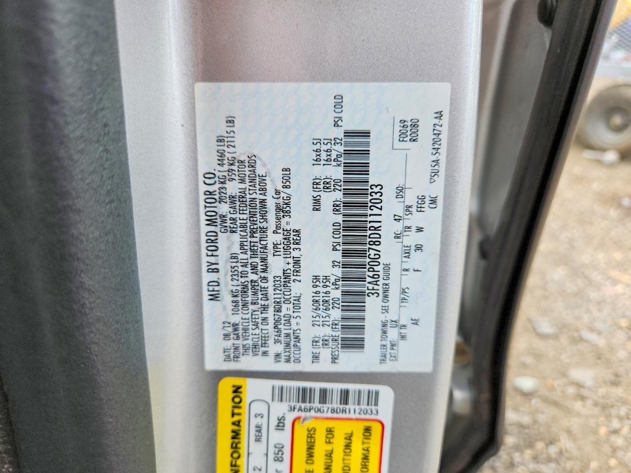 2013 Ford Fusion S Silver vin: 3FA6P0G78DR112033