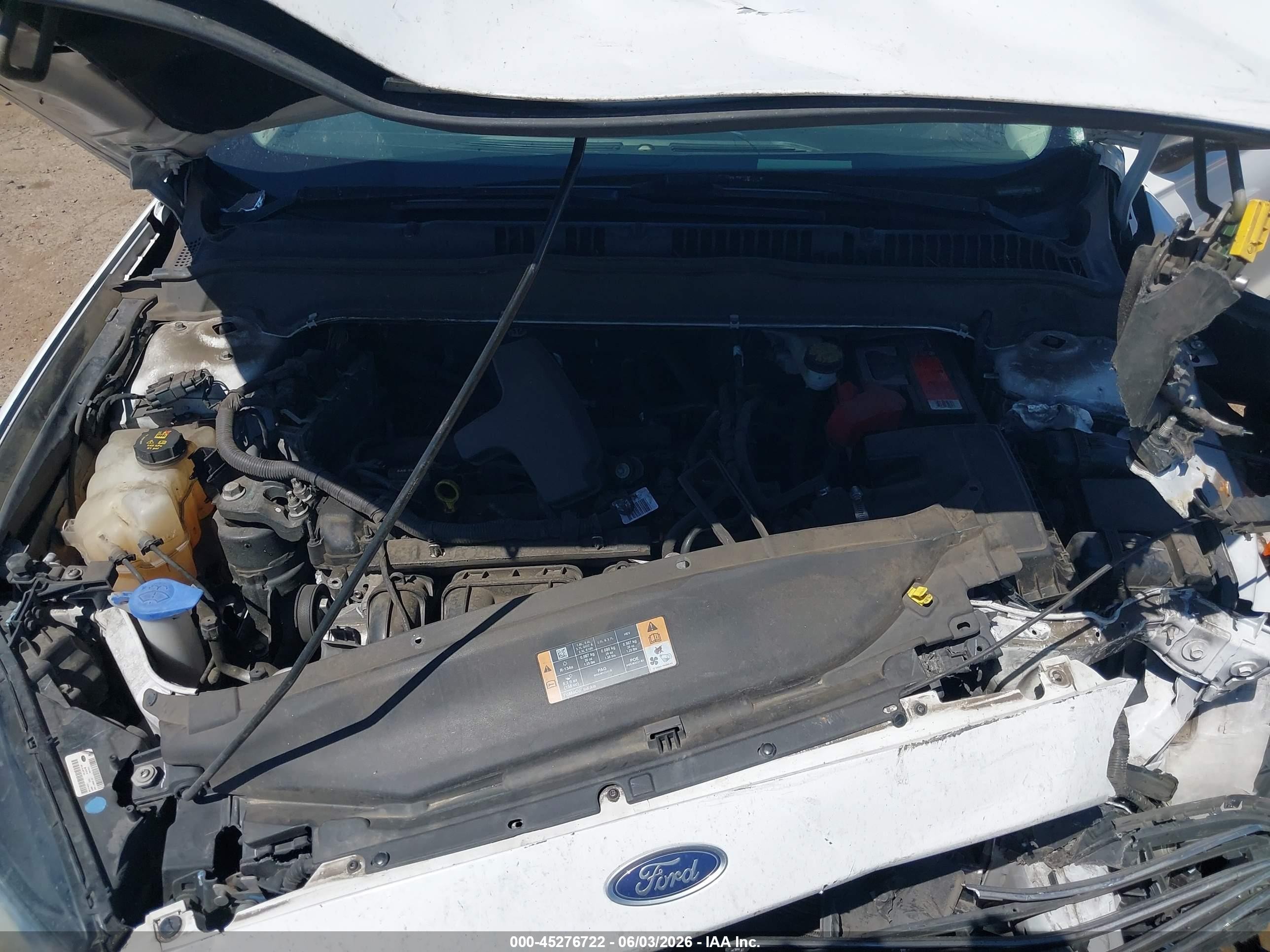 2013 Ford Fusion S White vin: 3FA6P0G78DR235962