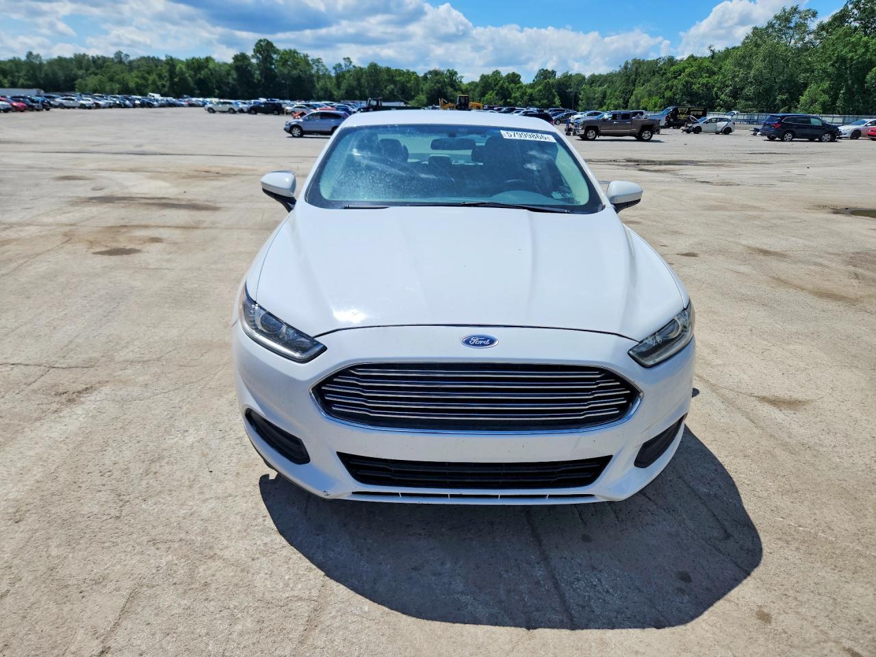 2014 Ford Fusion S White vin: 3FA6P0G78ER307891
