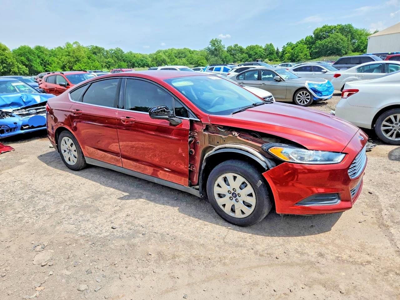2014 Ford Fusion S Burgundy vin: 3FA6P0G78ER310984