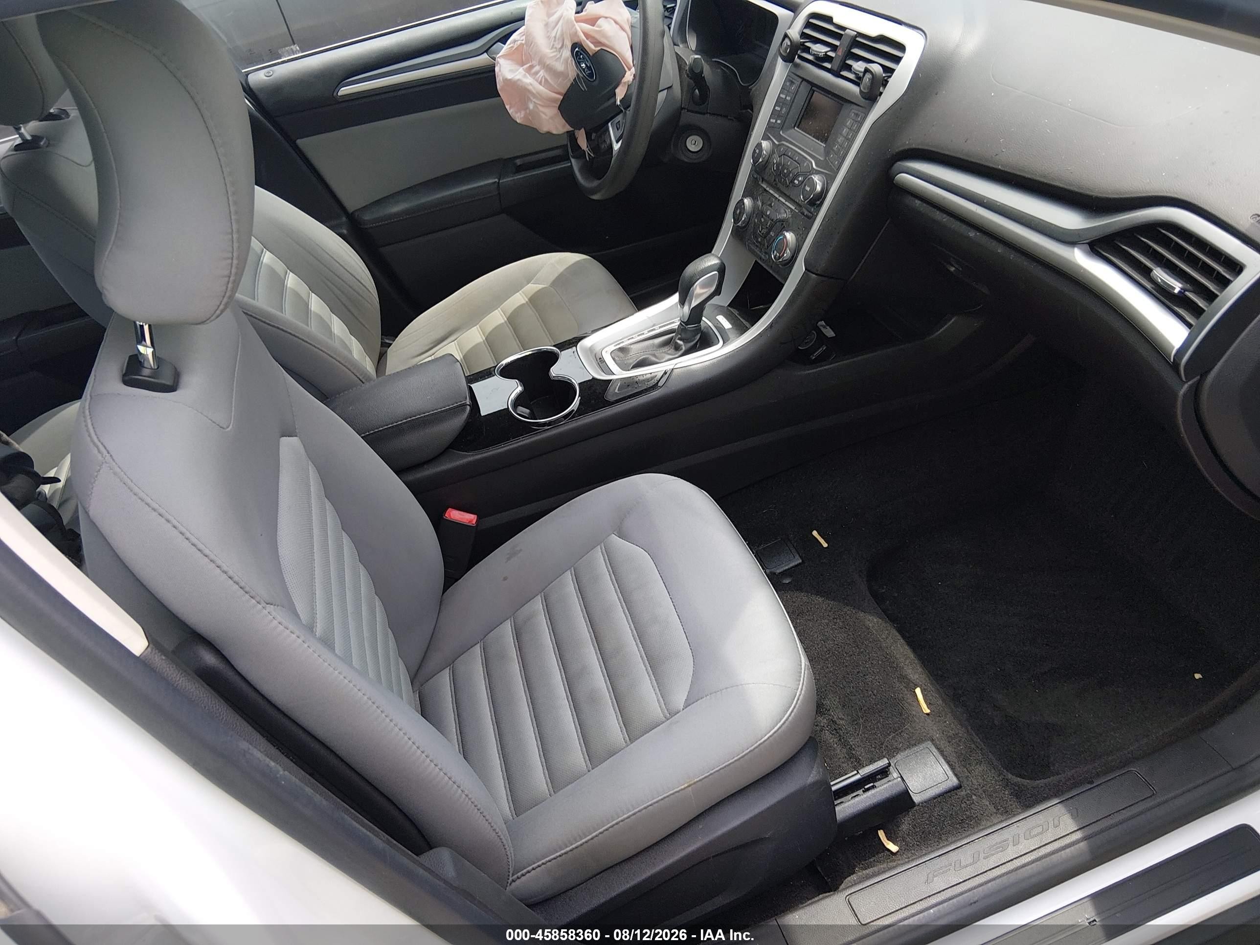 2015 Ford Fusion S White vin: 3FA6P0G78FR270004