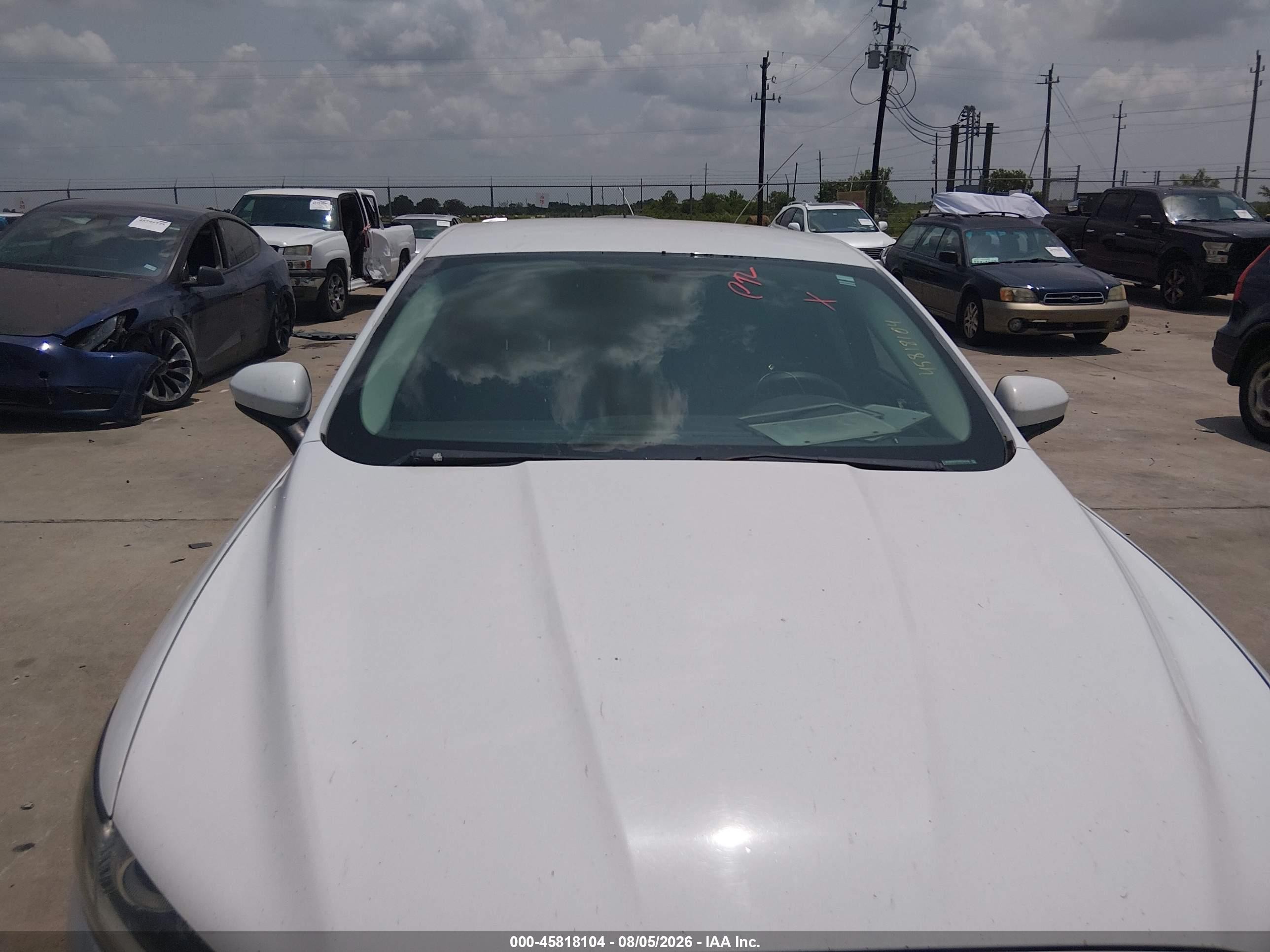 2014 Ford Fusion S White vin: 3FA6P0G79ER259740