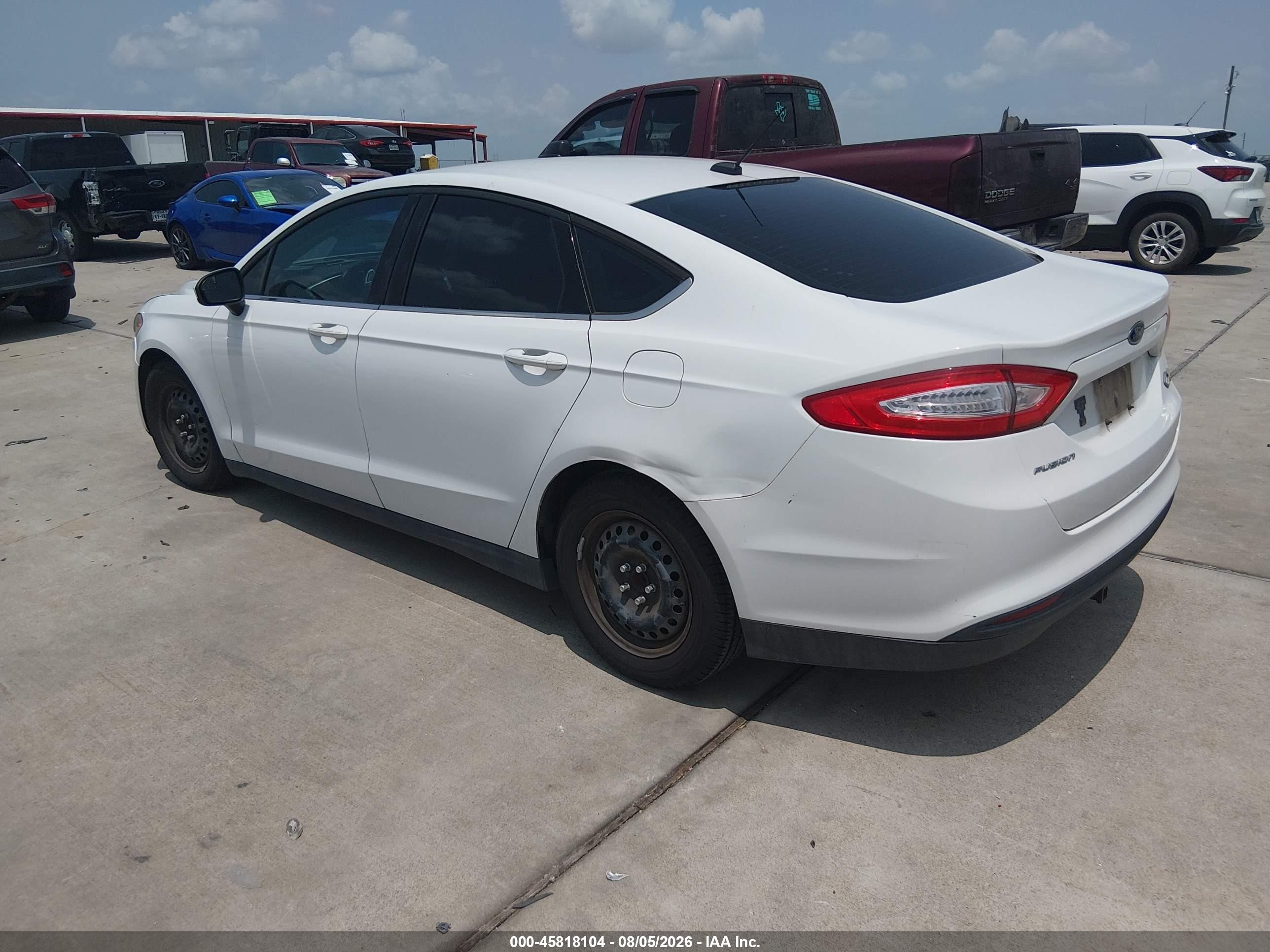 2014 Ford Fusion S White vin: 3FA6P0G79ER259740