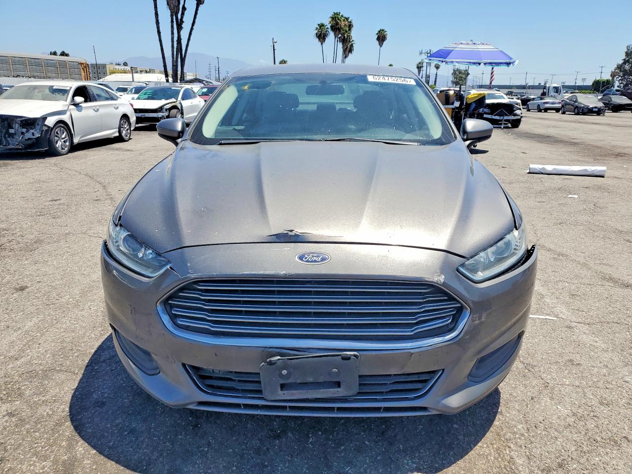 2014 Ford Fusion S Gray vin: 3FA6P0G79ER337305