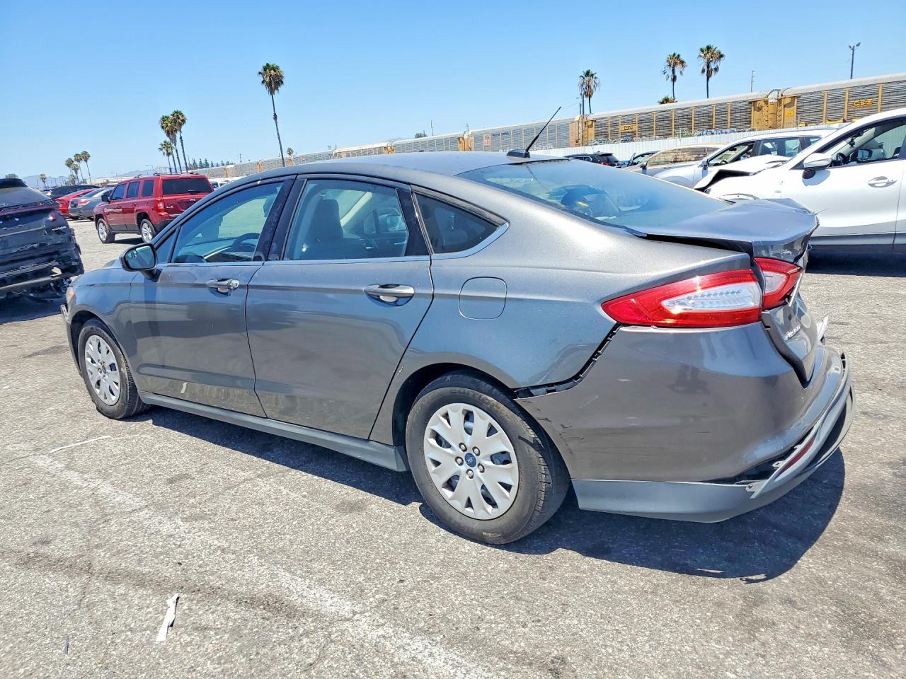 2014 Ford Fusion S Gray vin: 3FA6P0G79ER337305