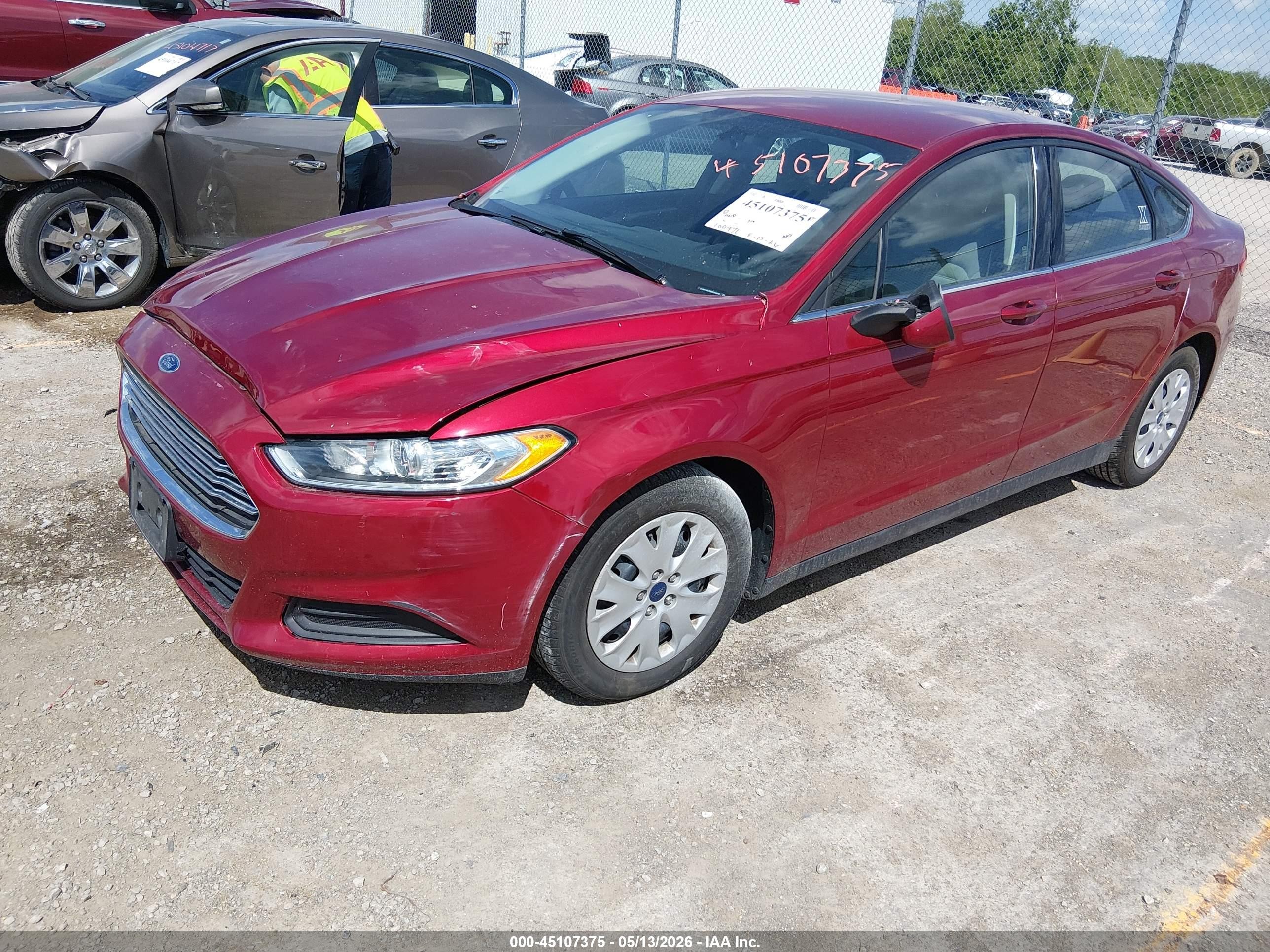 2014 Ford Fusion S Maroon vin: 3FA6P0G79ER364455