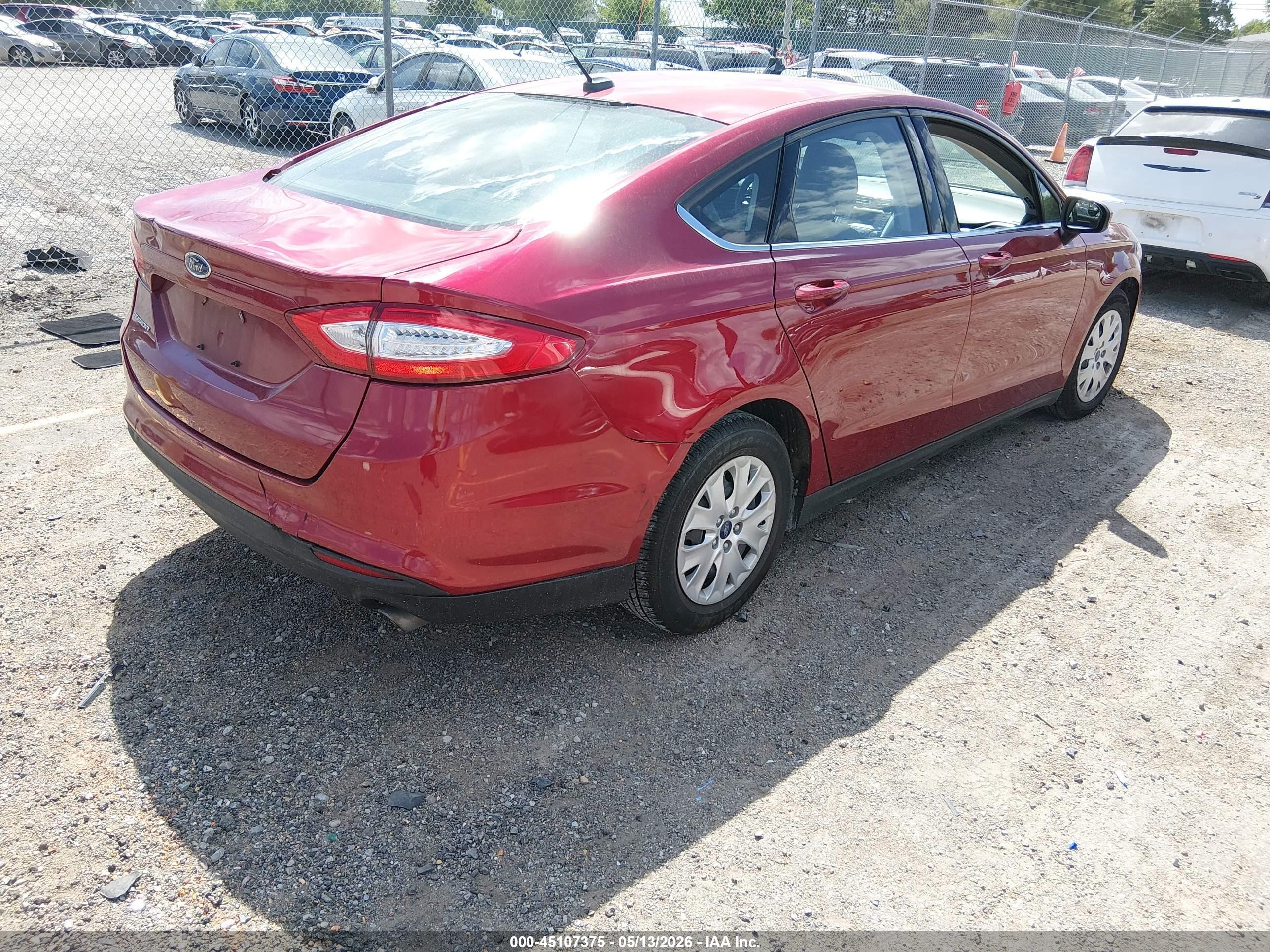 2014 Ford Fusion S Maroon vin: 3FA6P0G79ER364455