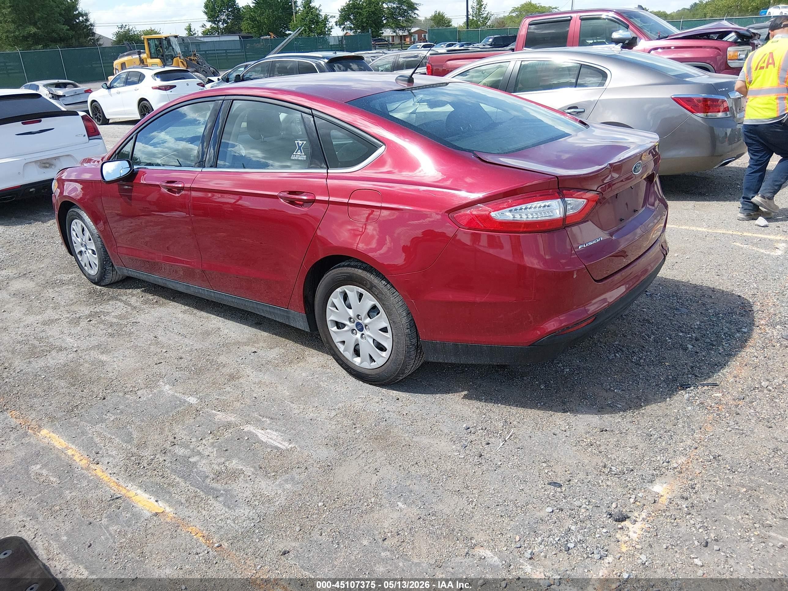 2014 Ford Fusion S Maroon vin: 3FA6P0G79ER364455