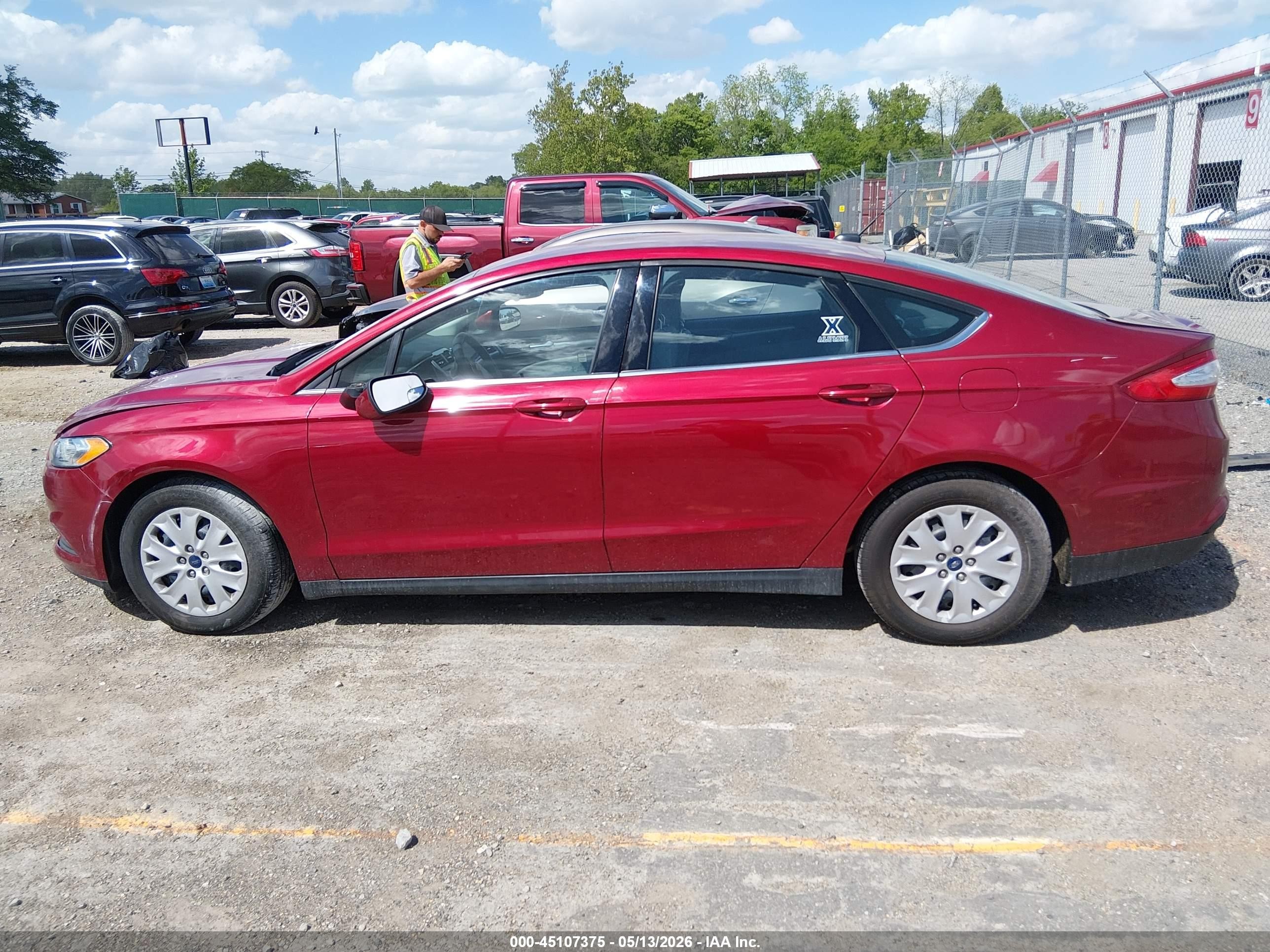 2014 Ford Fusion S Maroon vin: 3FA6P0G79ER364455