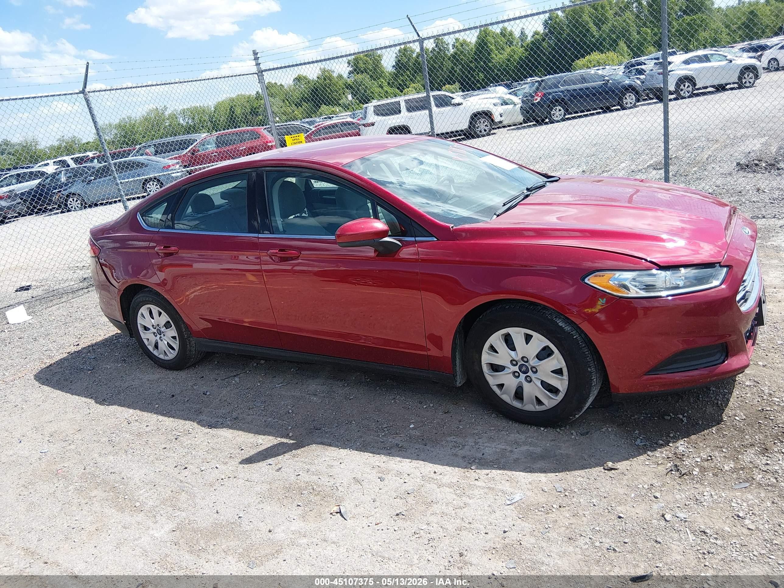 2014 Ford Fusion S Maroon vin: 3FA6P0G79ER364455