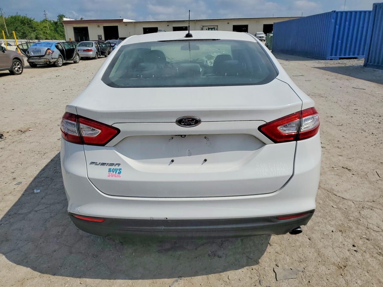 2015 Ford Fusion S White vin: 3FA6P0G79FR131872
