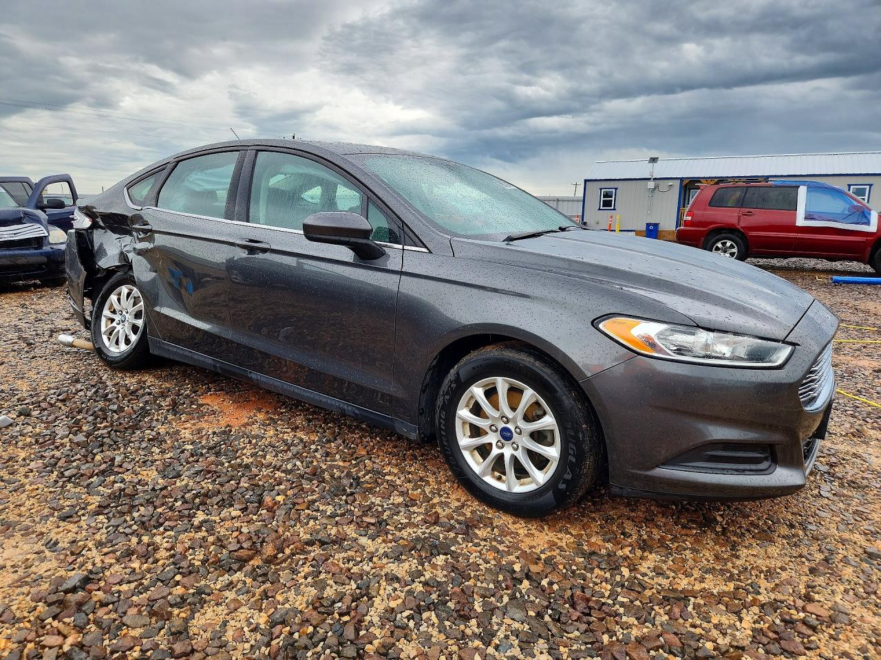 2015 Ford Fusion S Gray vin: 3FA6P0G79FR144041