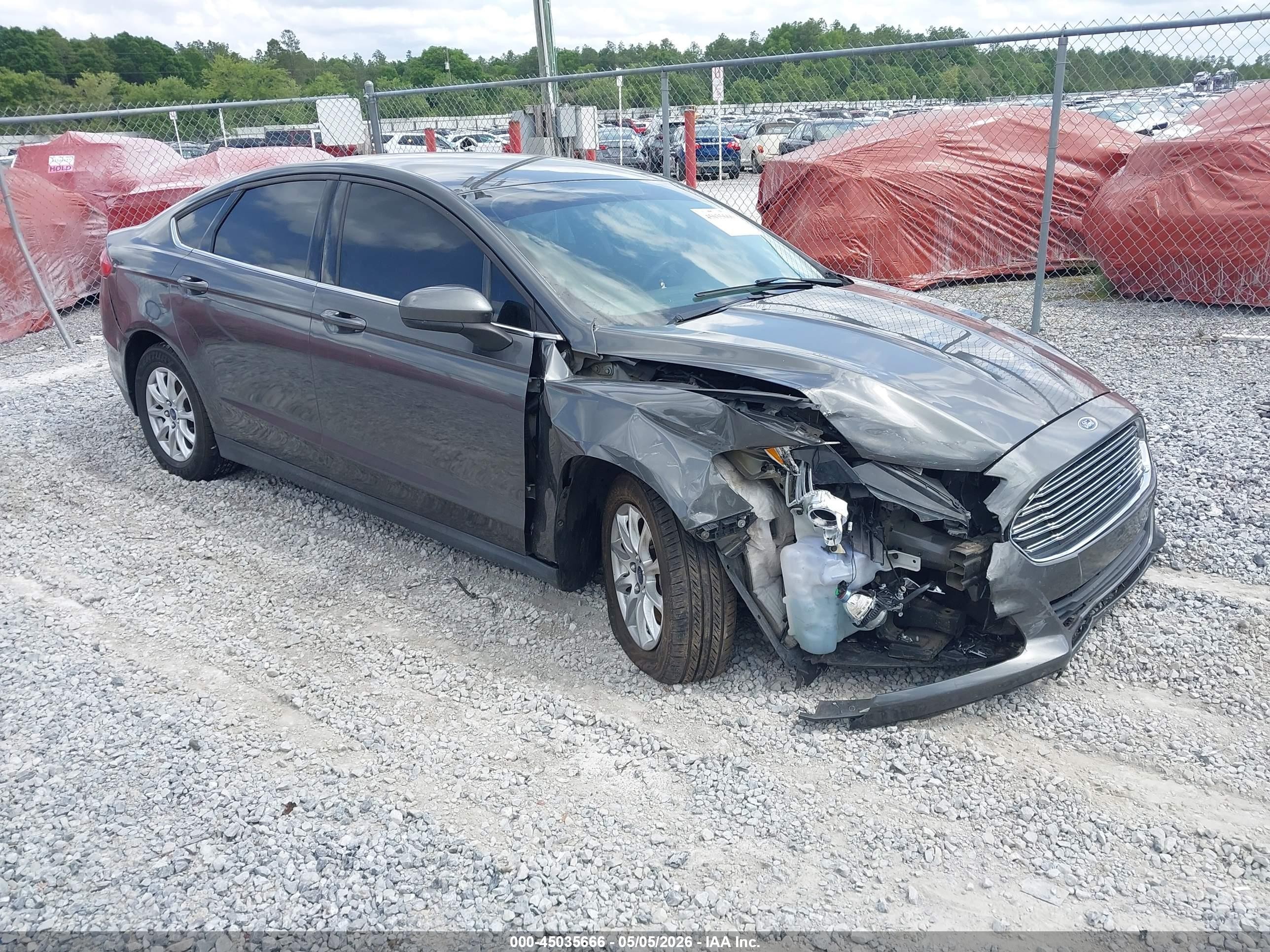 2015 Ford Fusion S Gray vin: 3FA6P0G79FR288964