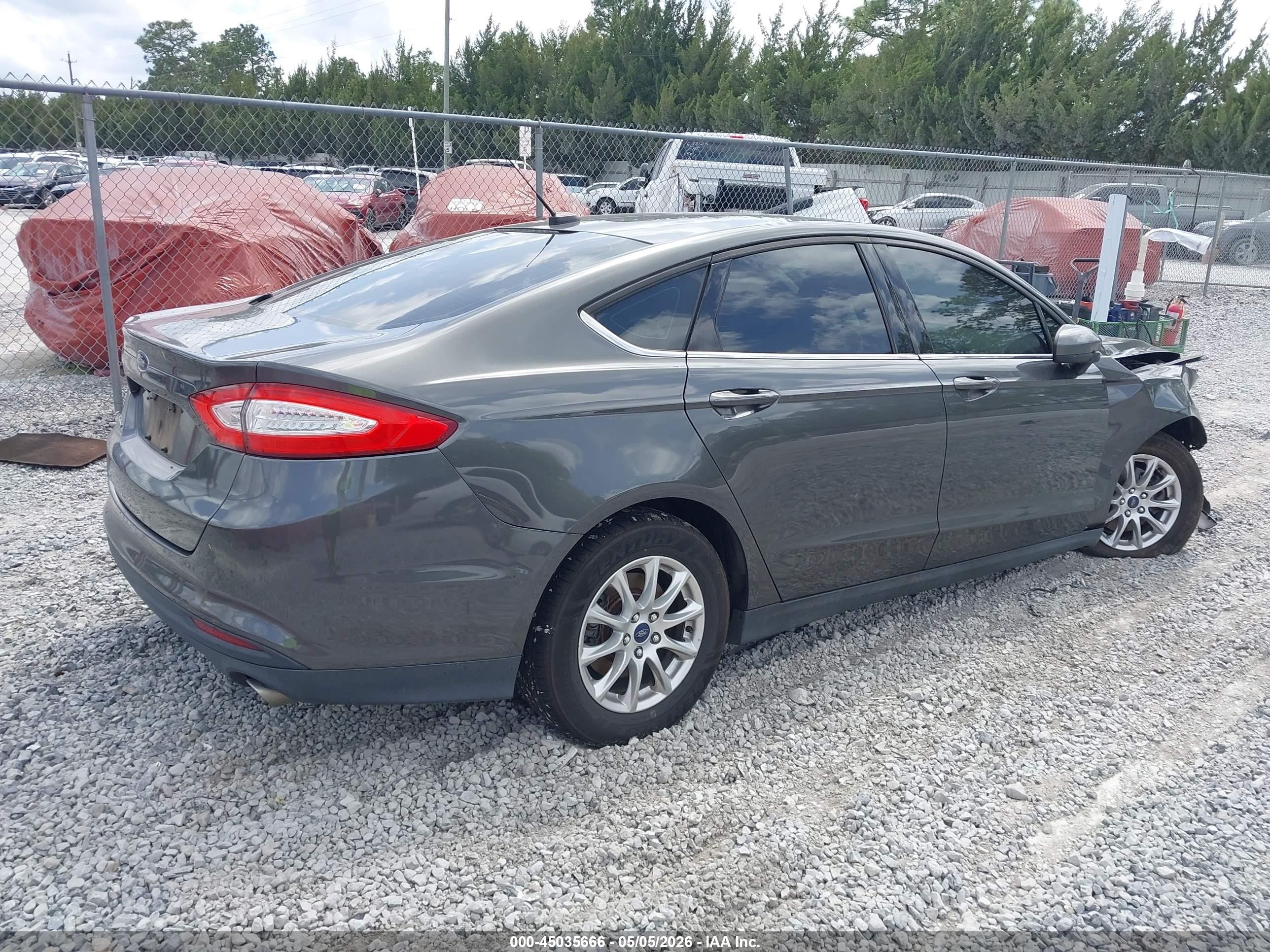 2015 Ford Fusion S Gray vin: 3FA6P0G79FR288964