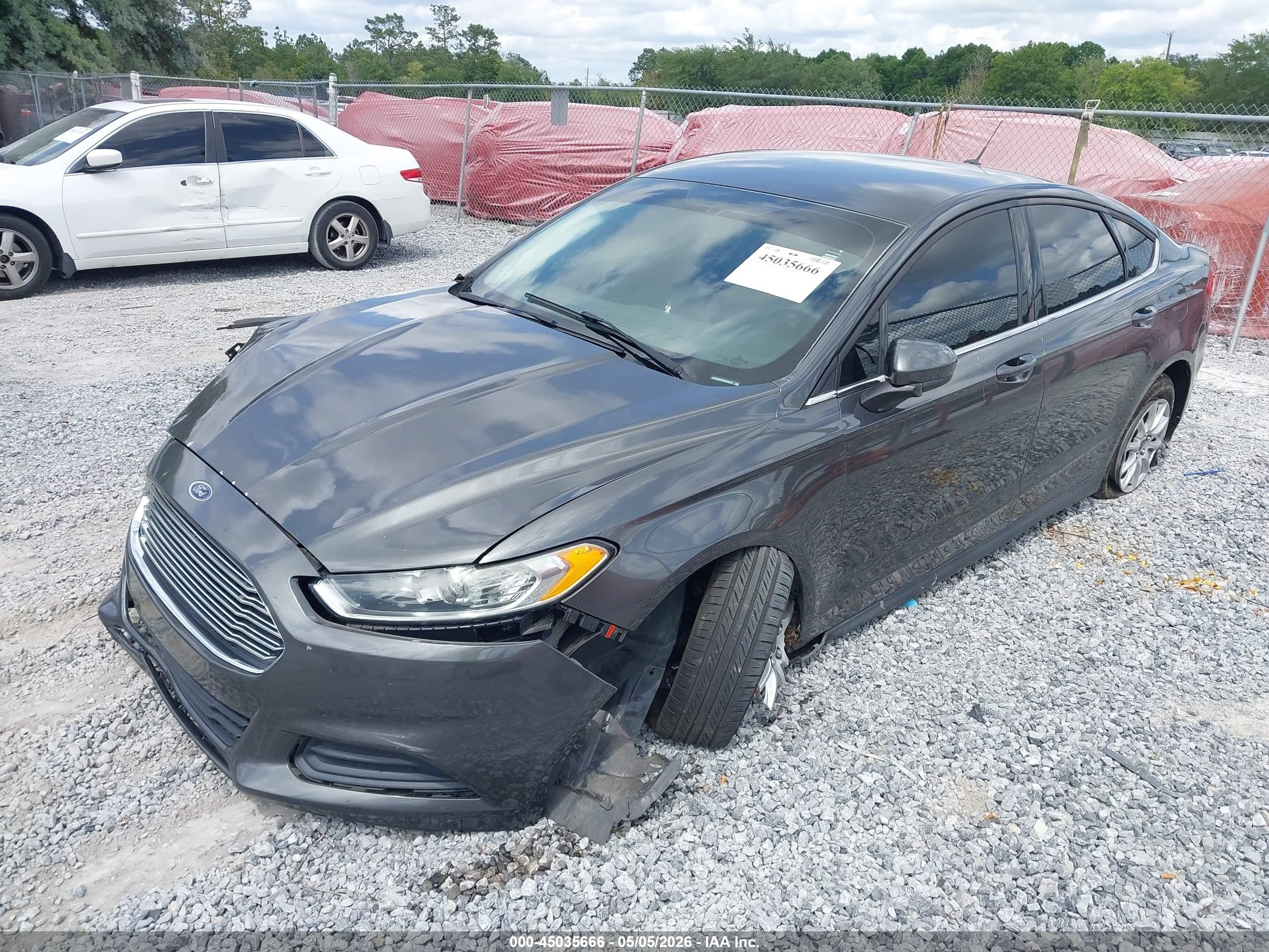 2015 Ford Fusion S Gray vin: 3FA6P0G79FR288964