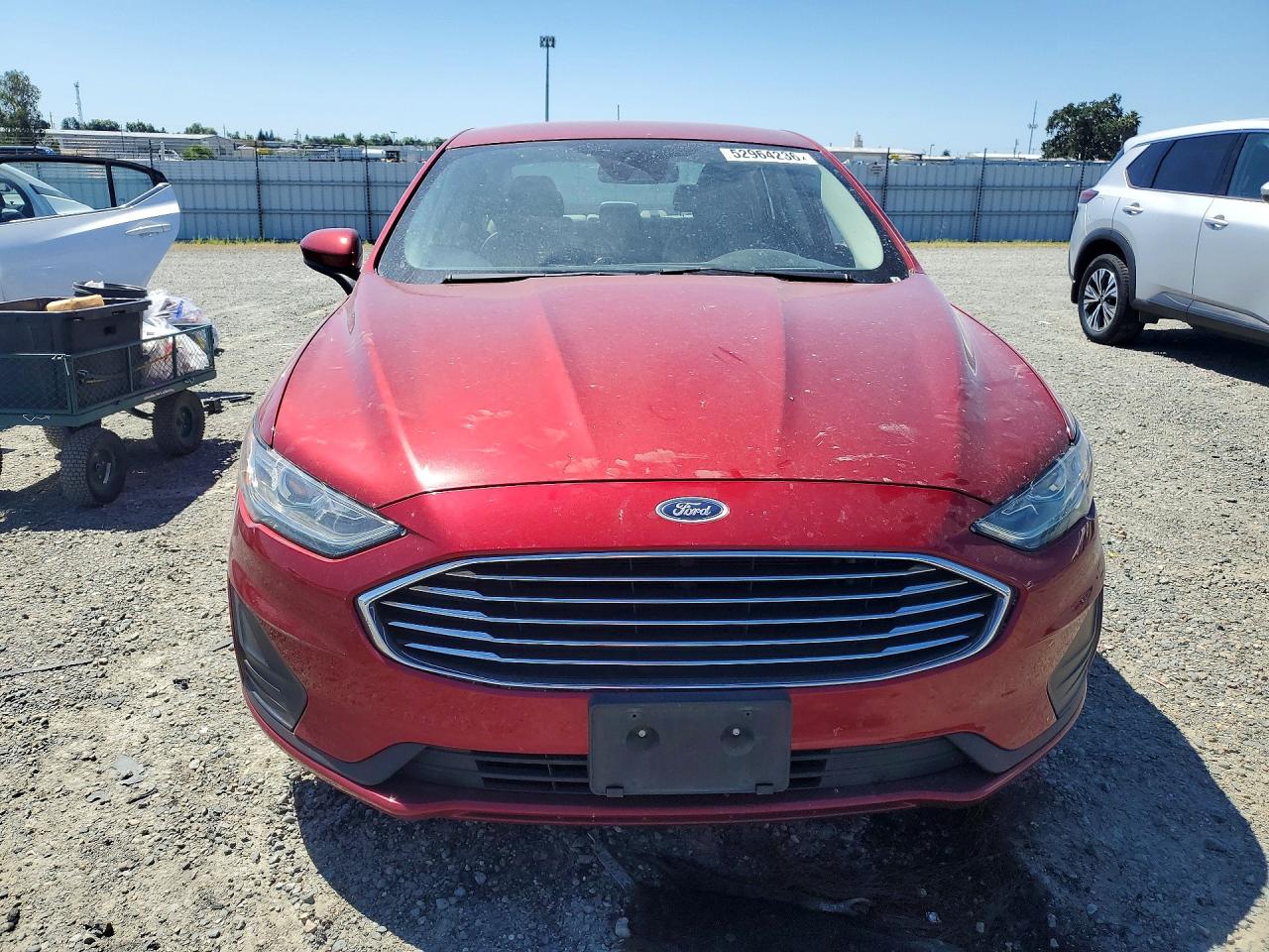 2019 Ford Fusion S Темно-бордовый vin: 3FA6P0G79KR216852