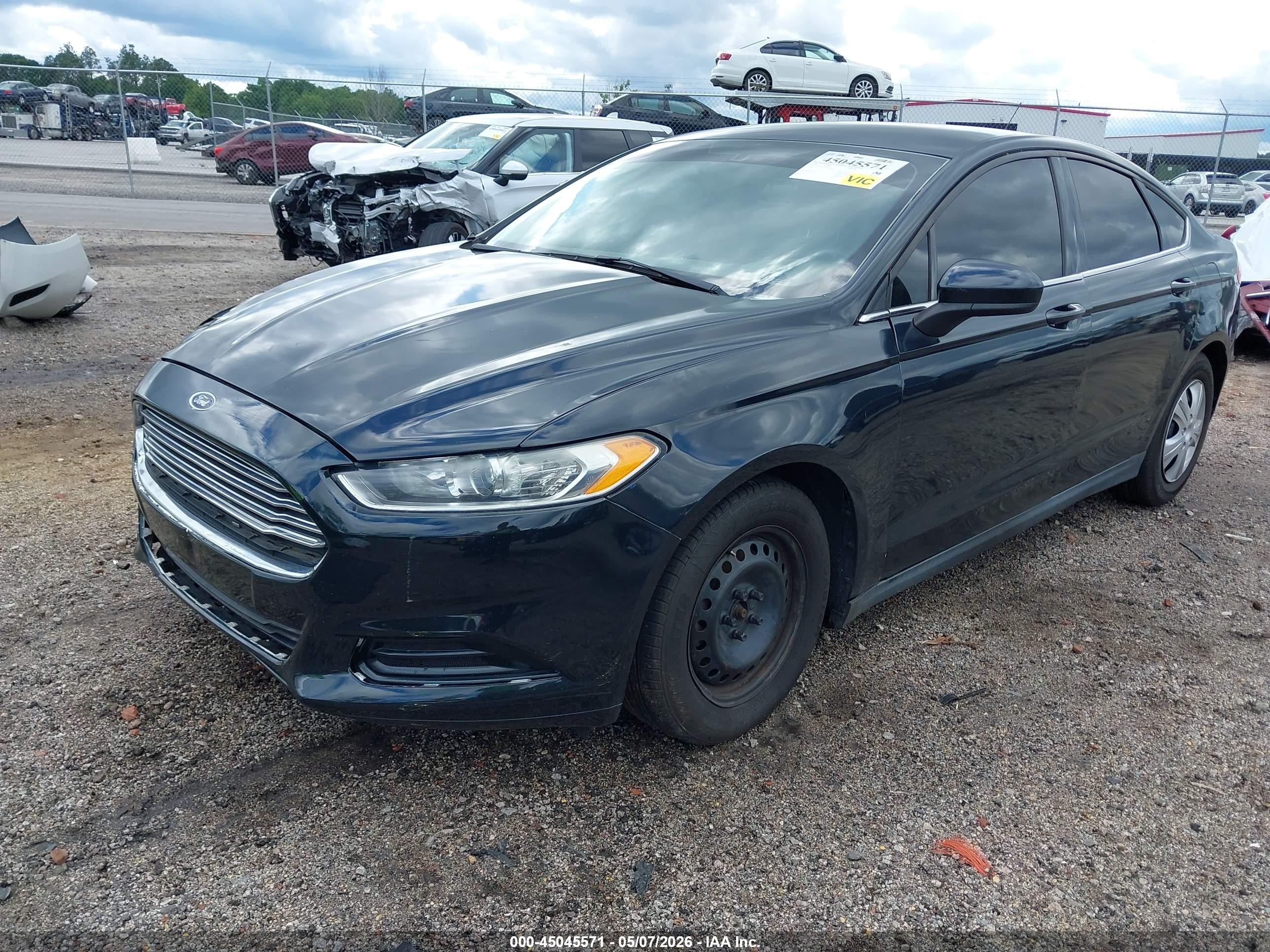 2014 Ford Fusion S Black vin: 3FA6P0G7XER235995