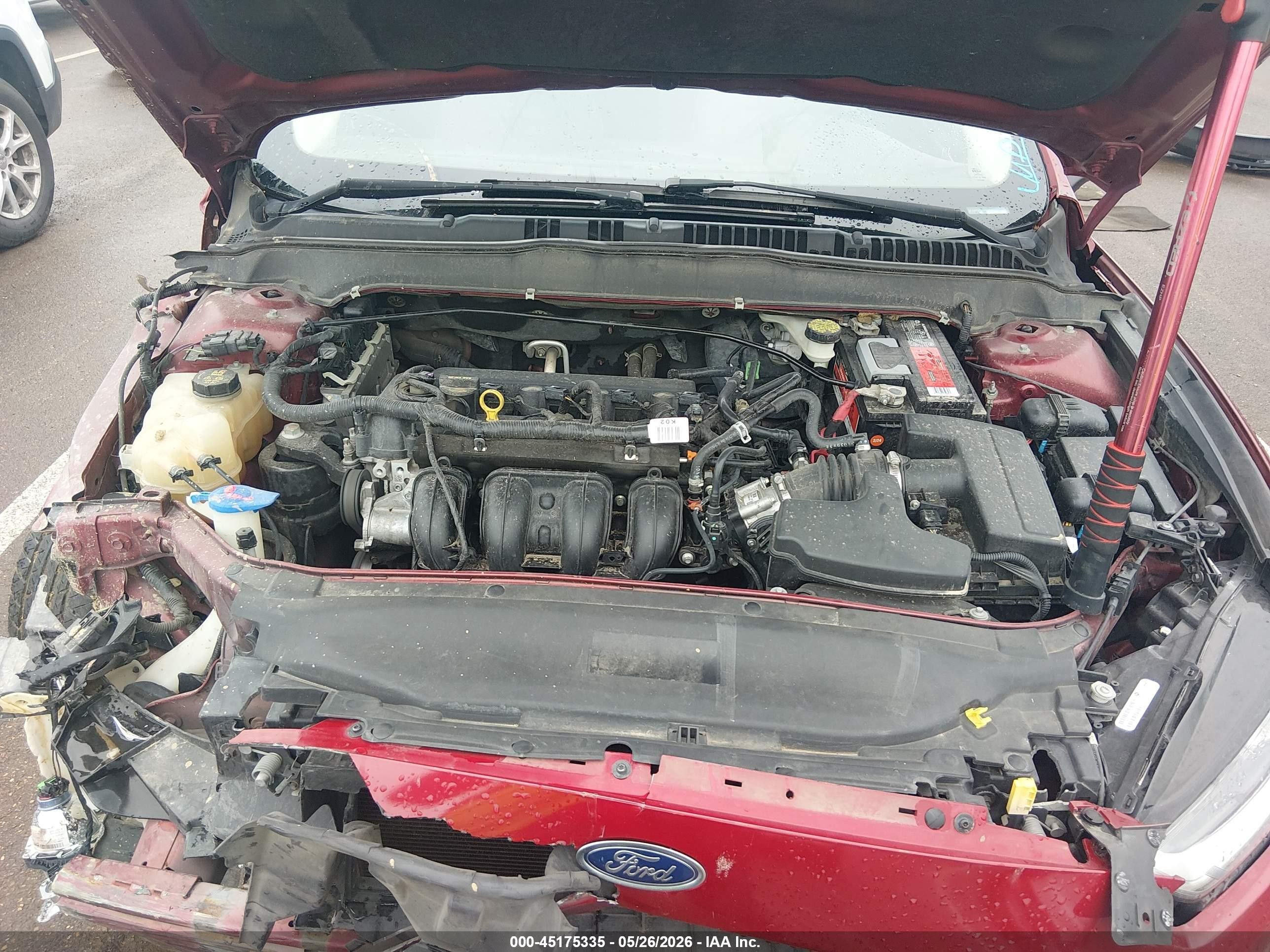 2014 Ford Fusion S Red vin: 3FA6P0G7XER396072