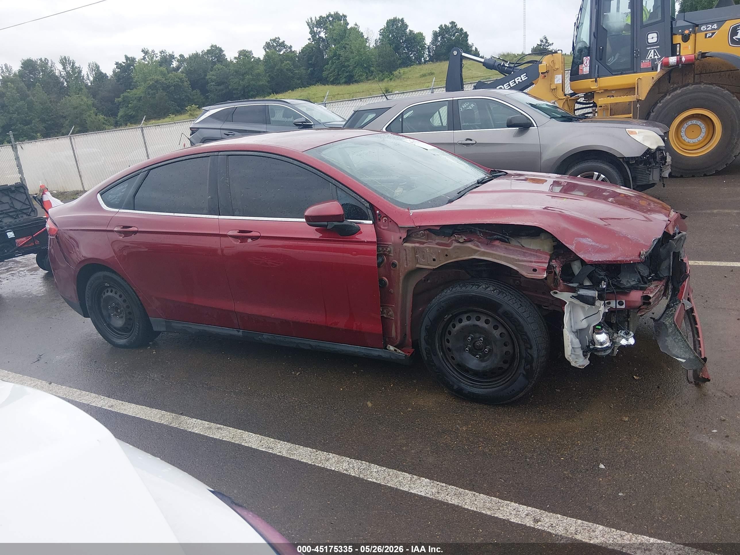 2014 Ford Fusion S Red vin: 3FA6P0G7XER396072