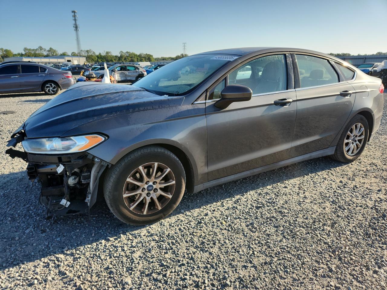 2015 Ford Fusion S Gray vin: 3FA6P0G7XFR117561