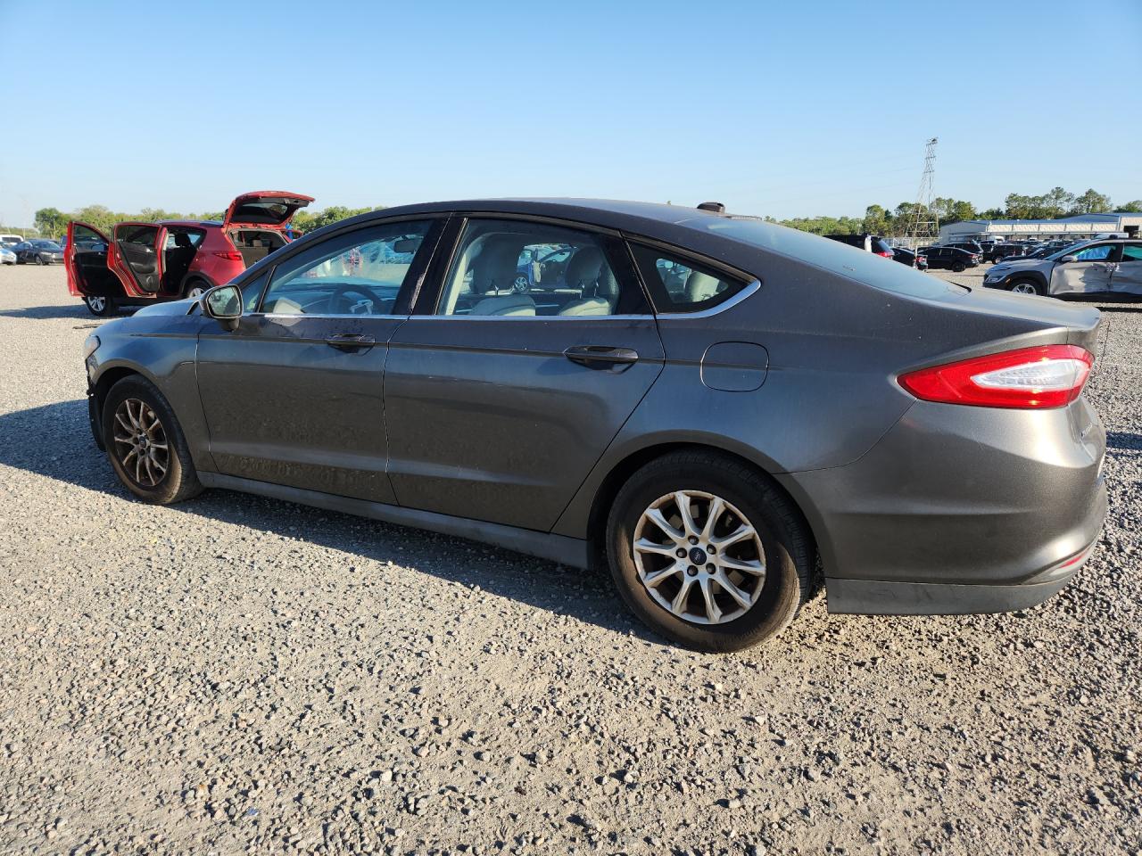 2015 Ford Fusion S Gray vin: 3FA6P0G7XFR117561