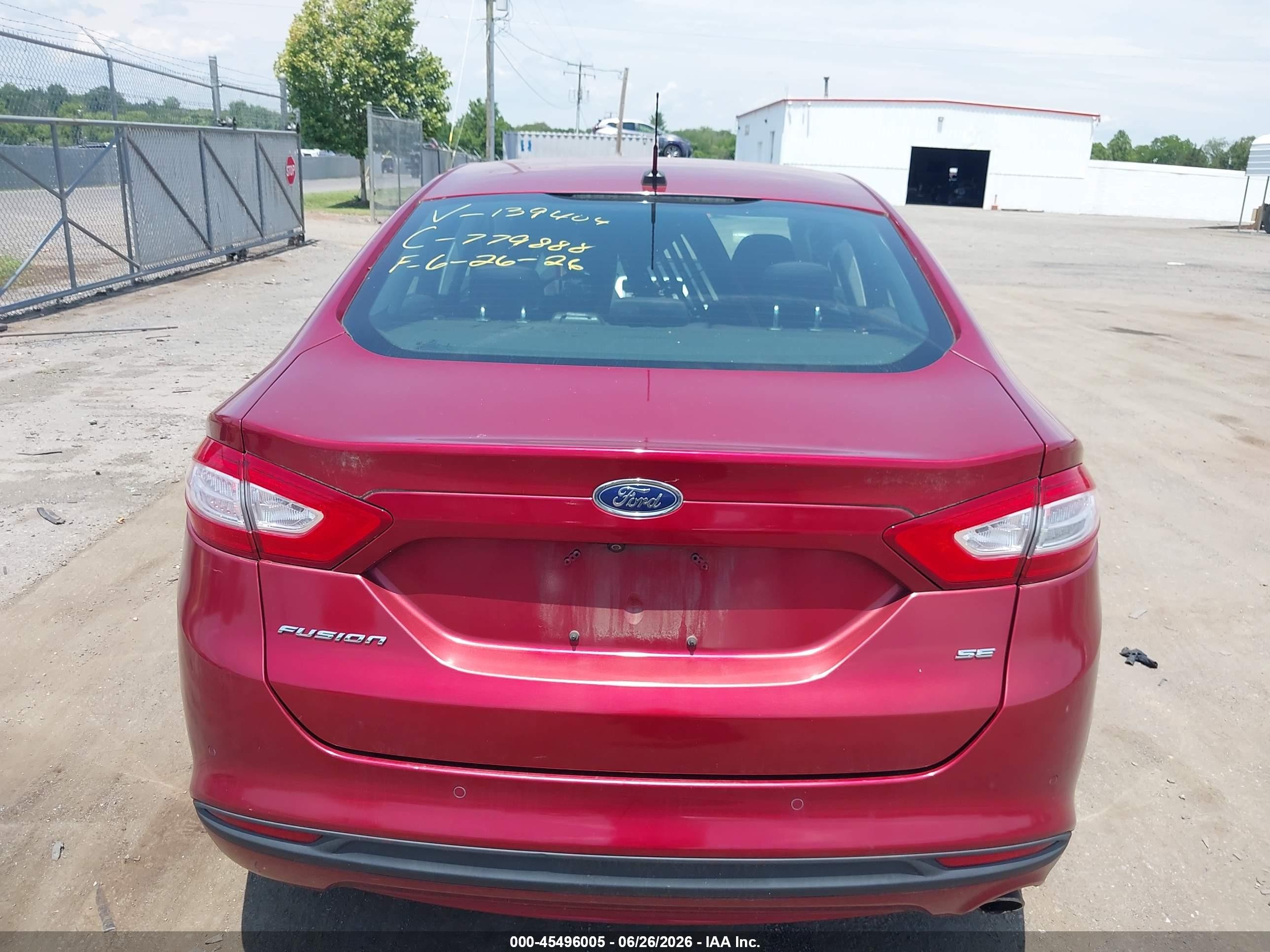 2013 Ford Fusion Se Red vin: 3FA6P0H70DR139404