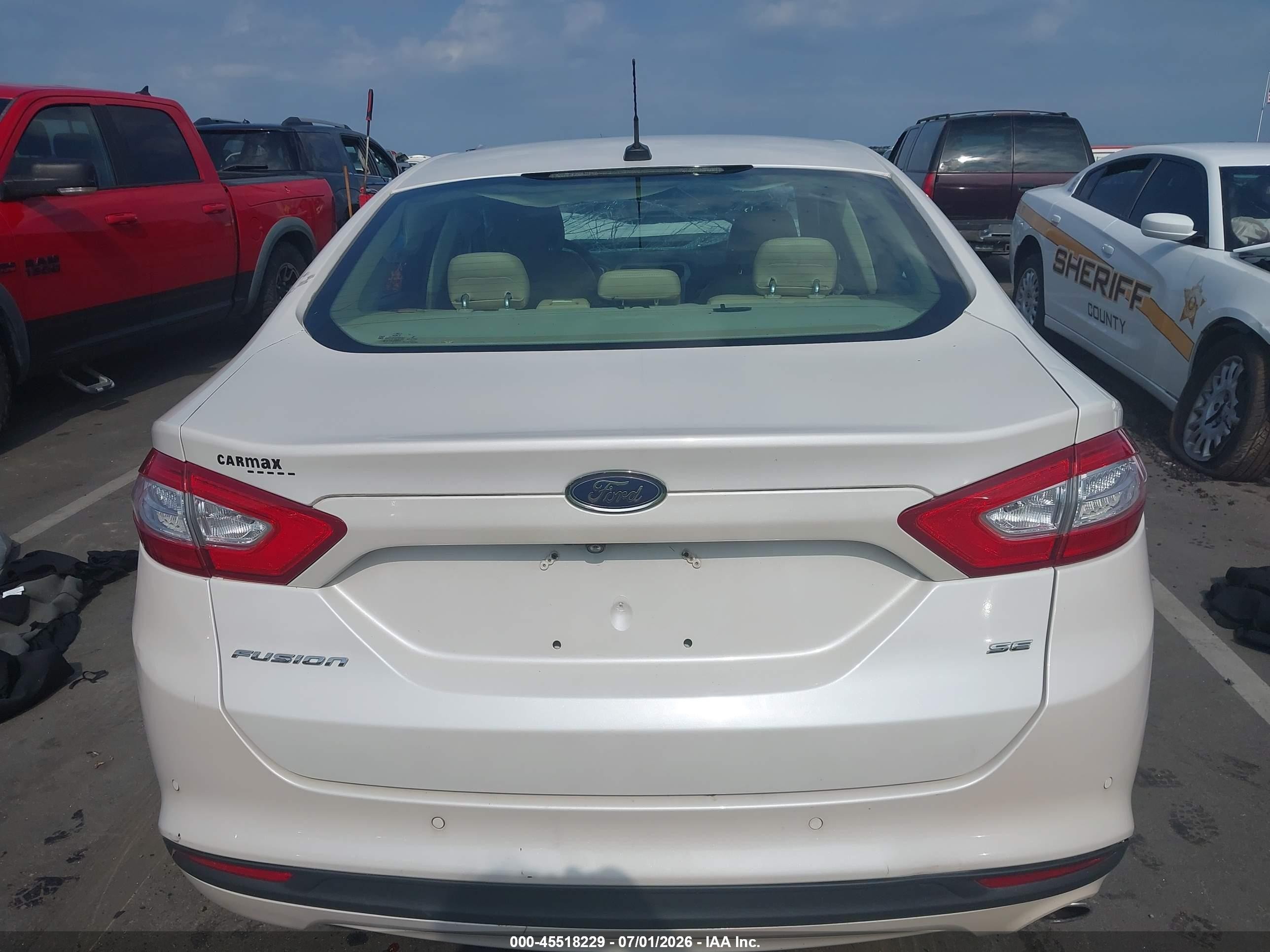 2013 Ford Fusion Se White vin: 3FA6P0H70DR246324
